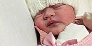 Ari Natasha is registered to the contest to win money with this photo: newborn, baby, sleeping, knit_hat, pink_blanket, cozy, soft, wrapped, infant, cute, peaceful, warm, closeup, face, child, portrait, resting, indoors, blanket, hat