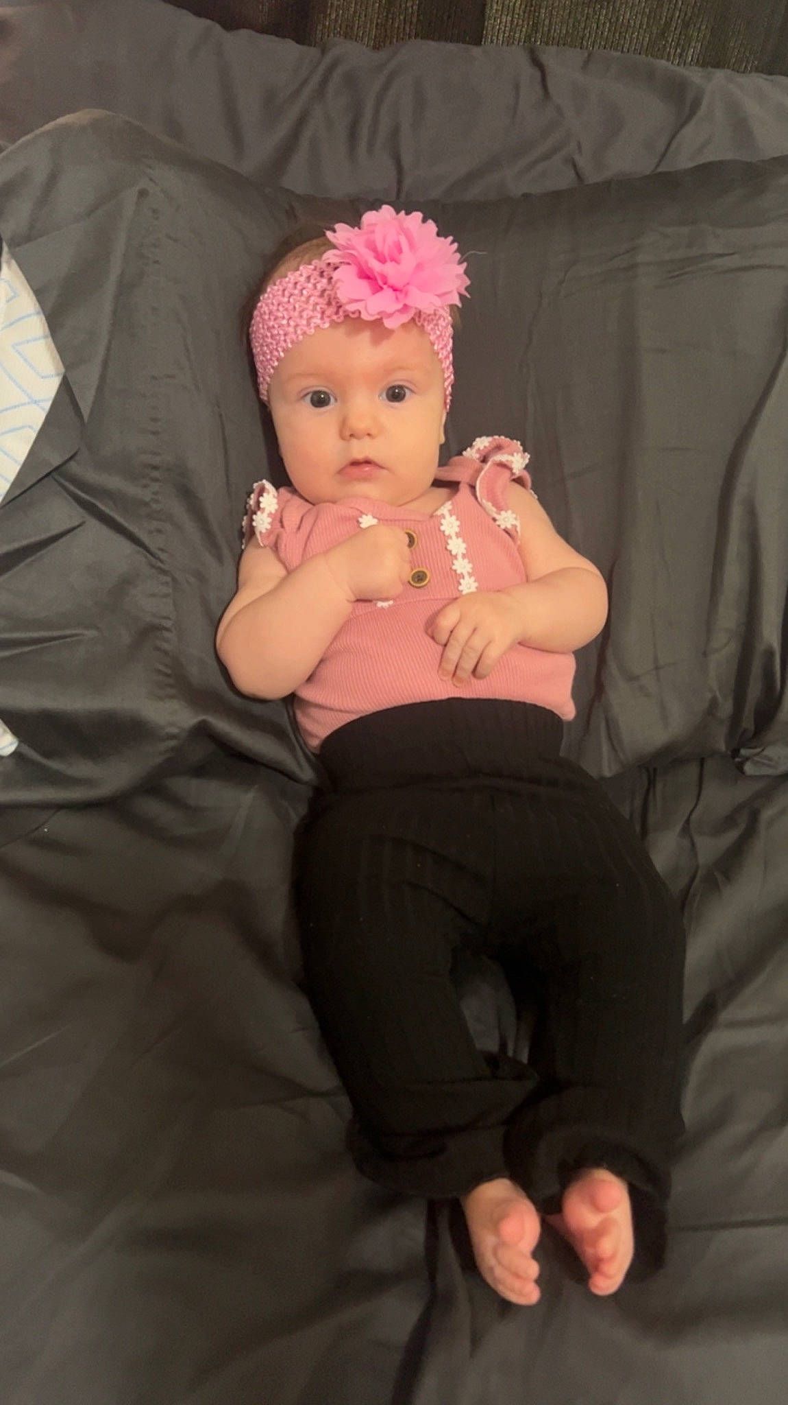Mavis joined the competition — help win amazing prizes! cap, comfort, doll, eye, eyelash, finger, foot, gesture, hand, headband, headpiece, headwear, human_leg, knee, lap, lip, nail, person, pink, thigh