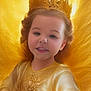 child, crown, golden, royalty, portrait, glowing, fantasy, costume, dress, smiling, face, young, glitter, shimmer, bright, glow, magic, fairy_tale, happy, person