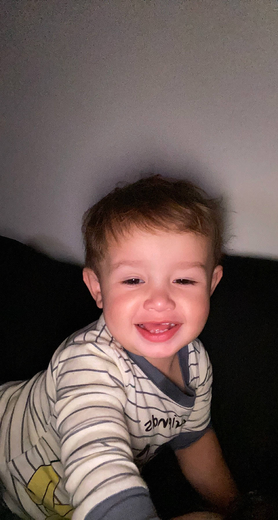 Mason is registered to the contest to win money with this photo: arm, baby_toddler_clothing, cheek, ear, eye, eyebrow, face, flash_photography, happy, head, iris, jaw, joy, lip, mouth, neck, nose, person, skin, sleeve
