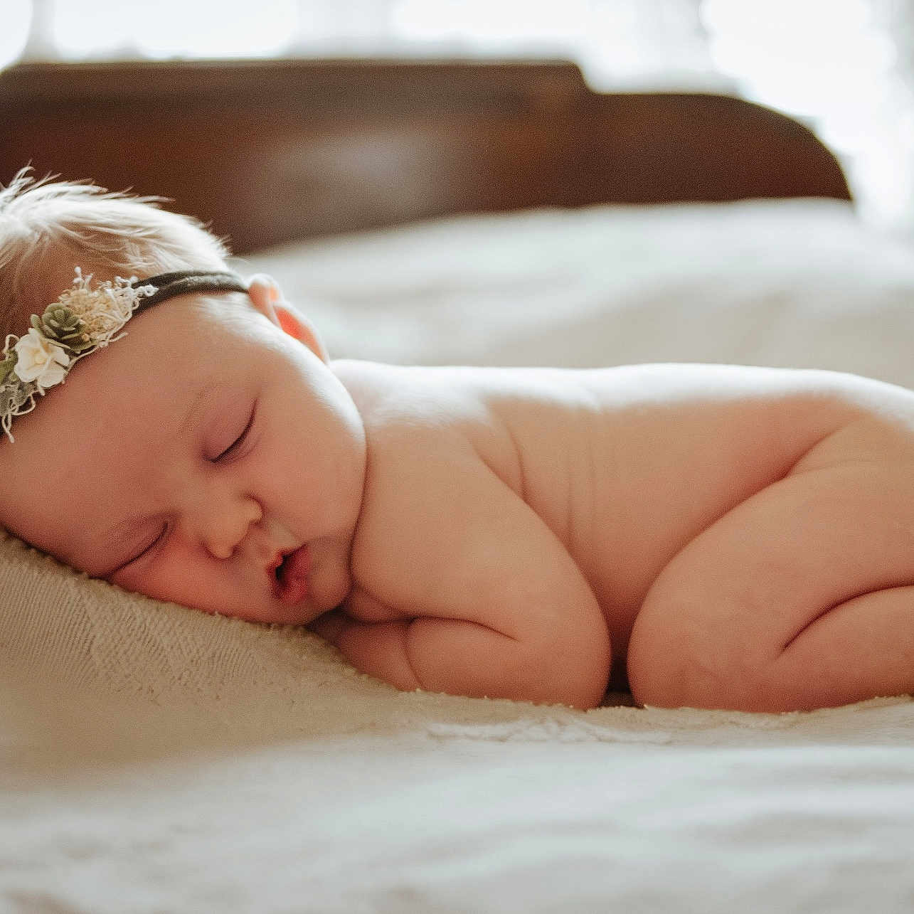 Charlotte is registered to the contest to win money with this photo: accessories, baby, bed, bedroom, blanket, bodypart, face, finger, furniture, hand, happy, head, indoors, newborn, person, photography, portrait, room, sleeping, smile