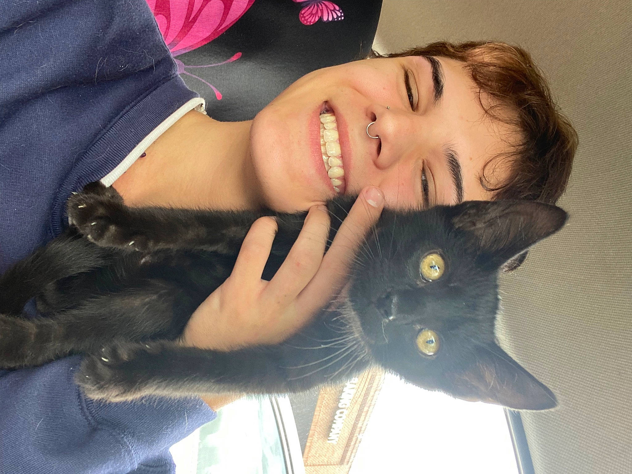 Giovanni joined the competition — help win amazing prizes! black_hair, cat, cosmetics, dress, eye, eyebrow, eyelash, eyewear, face, flash_photography, gesture, happy, headgear, jewellery, lip, mouth, nail, skin, smile, whiskers