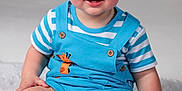 Kyson joined the competition — help win amazing prizes! baby, child, toddler, blue_clothing, striped_shirt, sitting, smiling, face, cheeks, feet, hands, fluffy_rug, studio, cute, happy, portrait, indoor, person, eyebrows, skin
