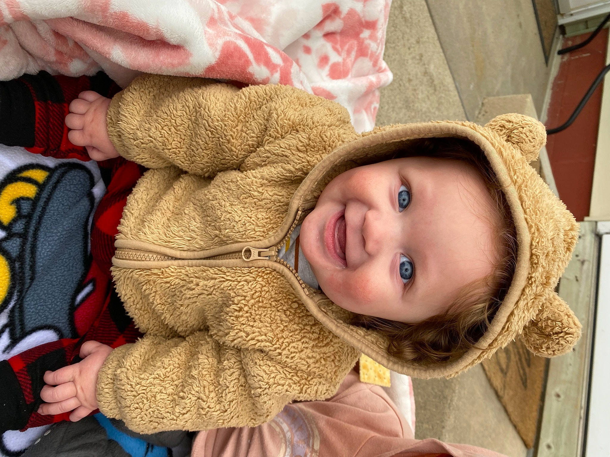 Lux joined the competition — help win amazing prizes! cheek, chin, comfort, eye, happy, hat, head, headgear, iris, lip, mouth, nose, person, photograph, skin, smile, sun_hat, toddler, tree, under_exposed