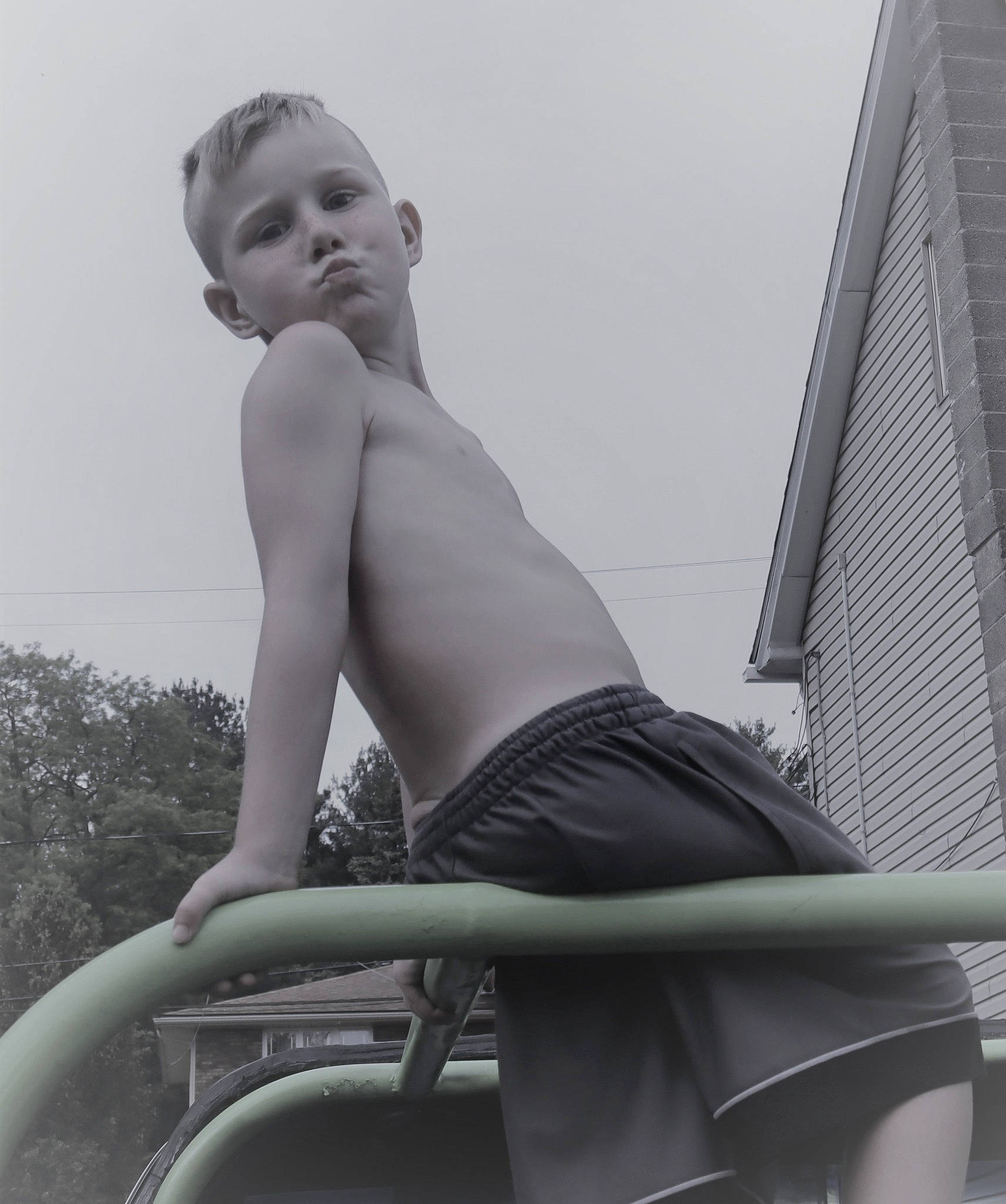 Jason joined the competition — help win amazing prizes! abdomen, black_hair, chest, elbow, flash_photography, happy, human_body, human_leg, knee, leisure, neck, person, shorts, shoulder, sky, standing, style, thigh, tree, trunk