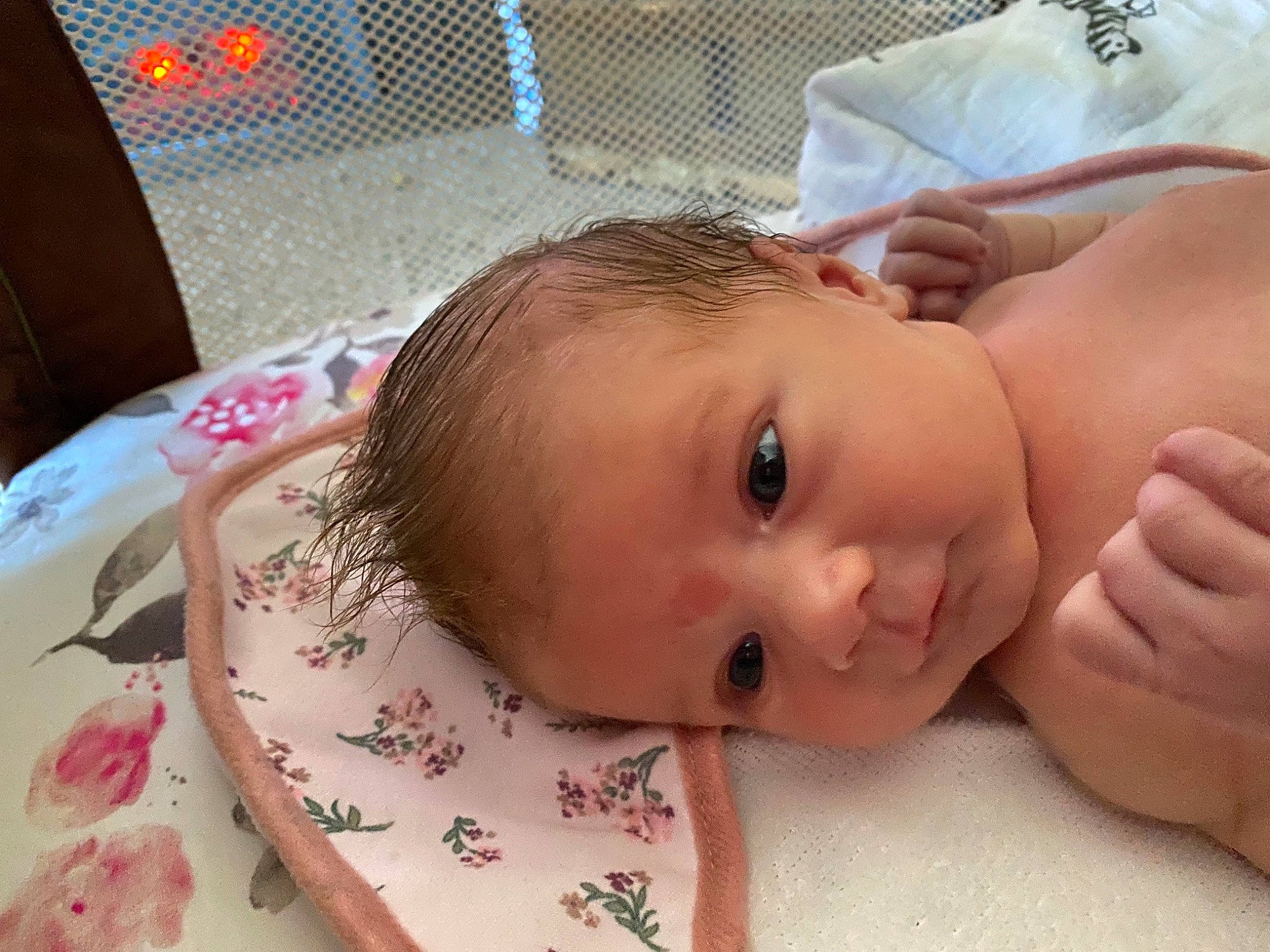 Wrenley is registered to the contest to win money with this photo: baby, baby_products, baby_safety, baby_toddler_clothing, cheek, child, eyebrow, eyelash, face, hair, happy, head, iris, lip, mouth, nose, person, pink, skin, toddler