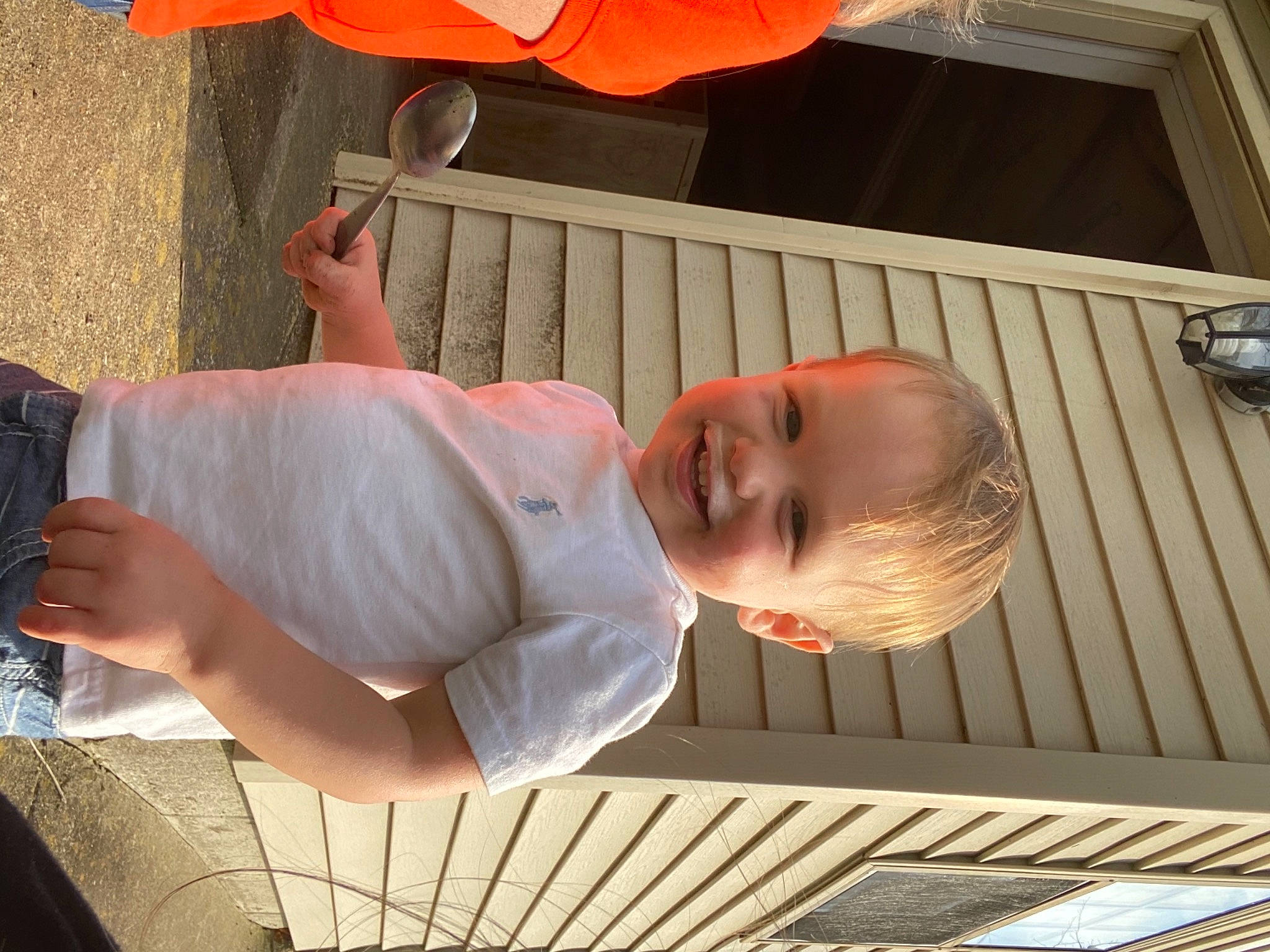 Watson is registered to the contest to win money with this photo: baby, baby_products, baby_safety, baby_toddler_clothing, child, elbow, finger, foot, fun, gesture, happy, hardwood, human_leg, joy, person, product, smile, thumb, toddler, vacation