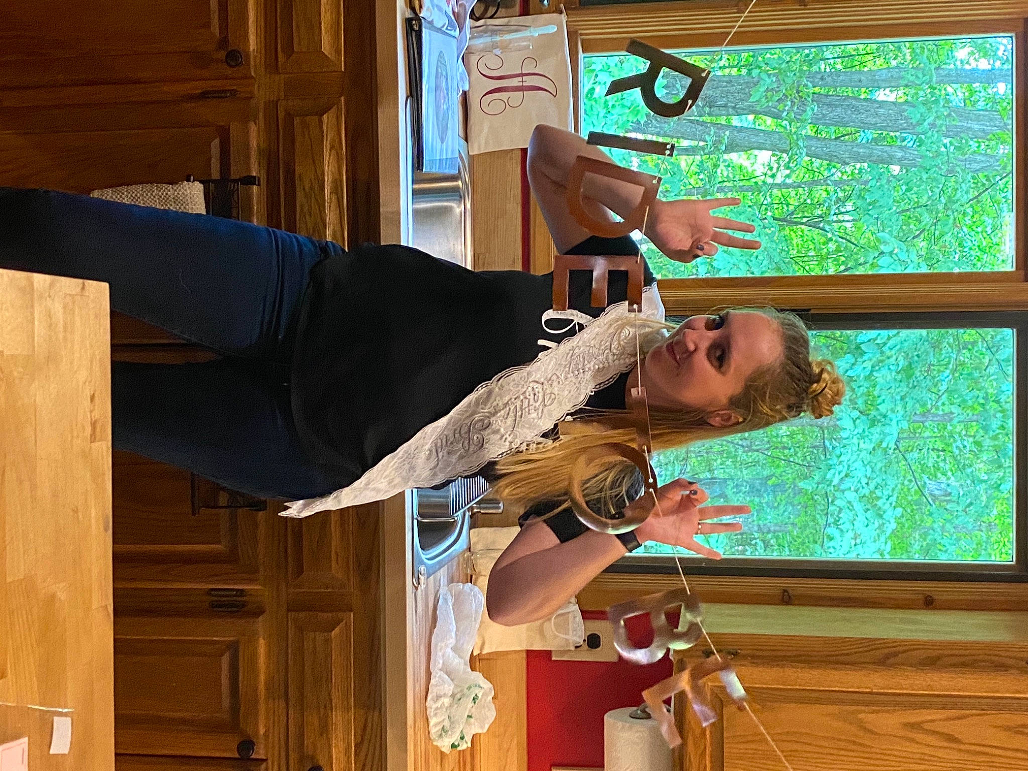 Watson joined the competition — help win amazing prizes! door, elbow, fun, glass, hardwood, home_door, interior_design, joy, leisure, molding, person, room, shade, stairs, varnish, waist, window, wood, wood_stain, wrist