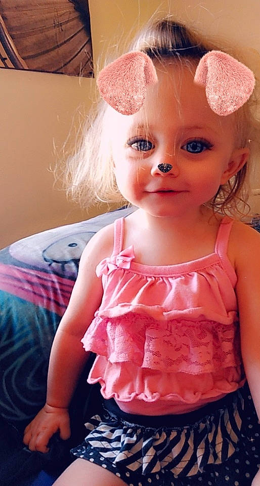 Sapphire joined the competition — help win amazing prizes! brown_hair, cheek, child, doll, dress, ear, iris, peach, person, pink, ruffle, skin, textile, toddler, toy