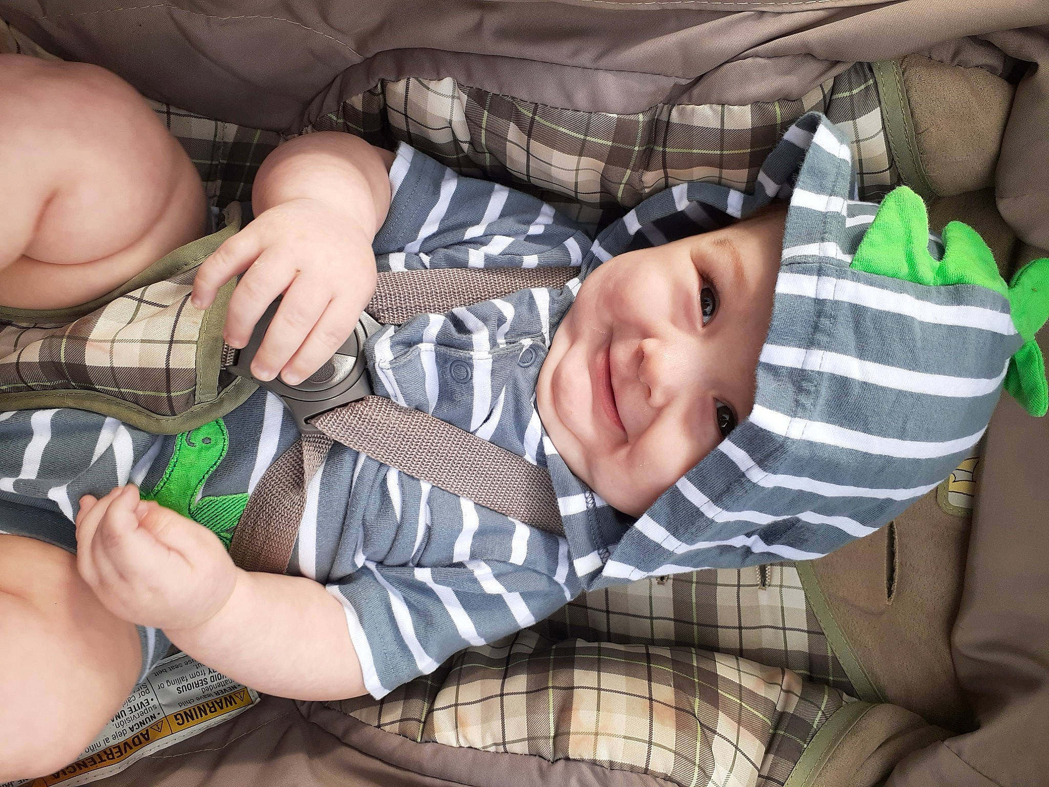 Brantley is registered to the contest to win money with this photo: baby, child, finger, headwear, joy, leg, person