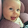 Brynlee is registered to the contest to win money with this photo: baby, child, car_seat, pink, happy, smiling, tongue_out, infant, seat_belt, face, close_up, cute, young_child, child_seat, safety_harness, clothing, head_support, infancy, joyful, portrait