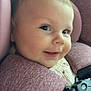 Brynlee is registered to the contest to win money with this photo: baby, child, car_seat, graco, smile, face, infant, seatbelt, safety, closeup, pink, fabric, clothing, cute, young, portrait, person, head, seat, baby_buckle