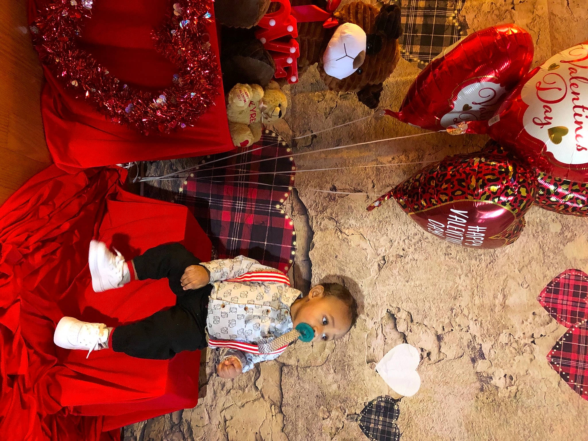 Kyree joined the competition — help win amazing prizes! carmine, christmas_ornament, circle, event, fashion_accessory, fun, holiday, holiday_ornament, ornament, pattern, person, plaid, plastic, present, red, room, tartan, textile, tradition, tree