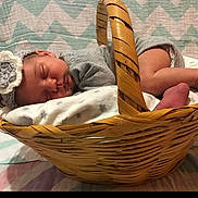 Cora Campbell joined the competition — help win amazing prizes! baby, baby_products, basket, child, comfort, font, hand, happy, home_accessories, photo_caption, product, toddler, wicker