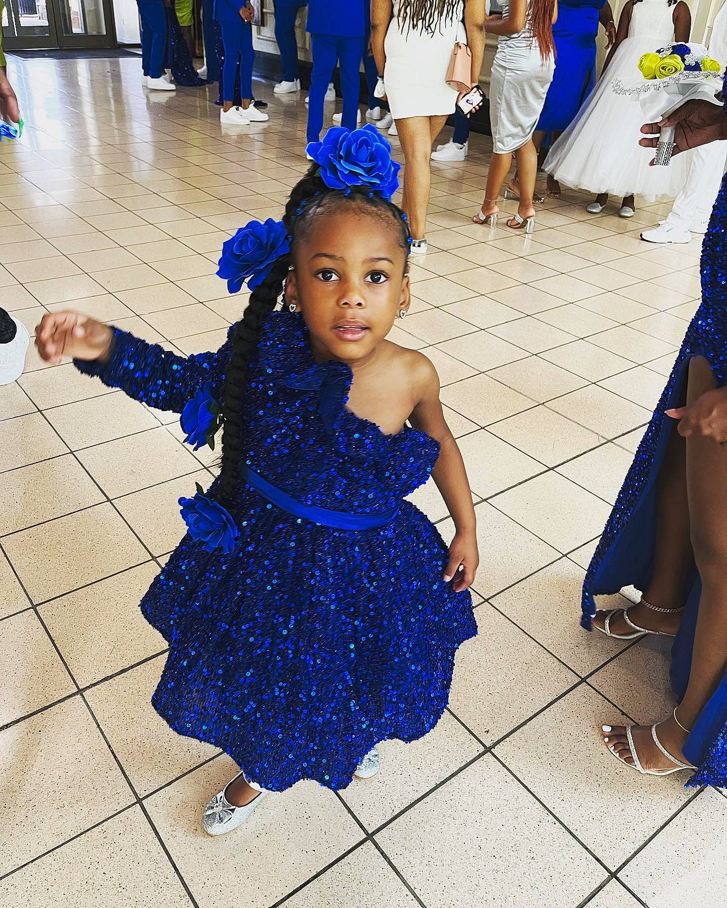 Amillian joined the competition — help win amazing prizes! blue, dress, electric_blue, entertainment, event, flooring, fun, happy, hat, leg, one_piece_garment, performing_arts, person, photograph, purple, sandal, shoe, snapshot, thigh, toddler