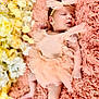 Sofia is registered to the contest to win money with this photo: baby, sleeping, tutu, headband, peach, blanket, flowers, yellow, white, soft, cute, infant, newborn, peaceful, portrait, child, cozy, resting, delicate, fluffy