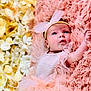 Sofia joined the competition — help win amazing prizes! baby, infant, pink, headband, flower, fluffy_blanket, soft_texture, tulle, dress, portrait, cute, newborn, laying_down, closeup, skin, face, outdoor, natural_light, adorable, child