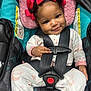 Londyn joined the competition — help win amazing prizes! baby, child, car_seat, safety_harness, pink_bows, pajamas, smiling, face, hair, cute, infant, seatbelt, child_safety, indoor, portrait, happy, person, closeup, baby_girl, comfort