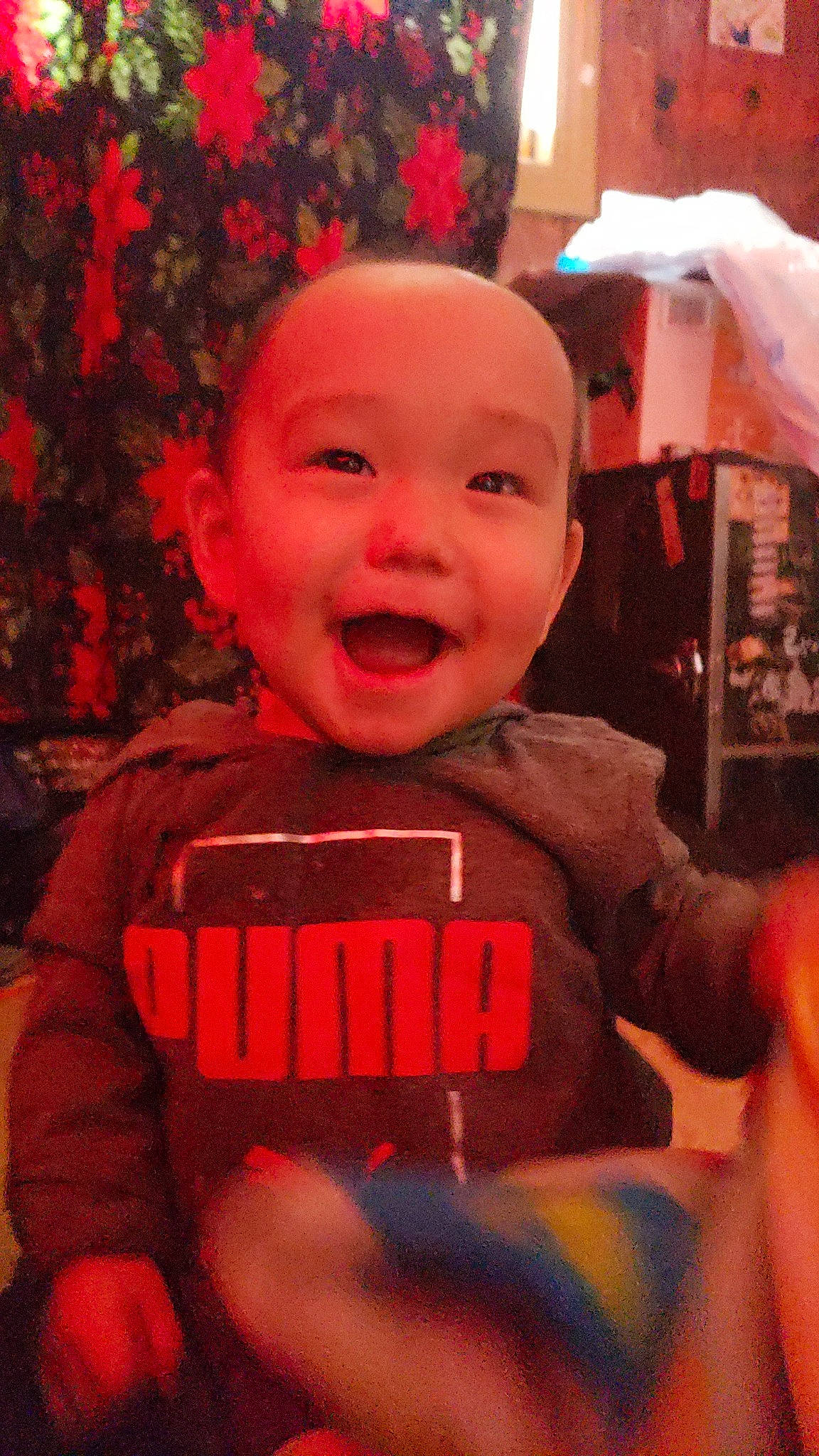 Gerald joined the competition — help win amazing prizes! baby, baby_laughing, baby_toddler_clothing, cheek, child, chin, cool, eye, flash_photography, fun, happy, lip, mouth, orange, person, pink, red, sleeve, smile, standing