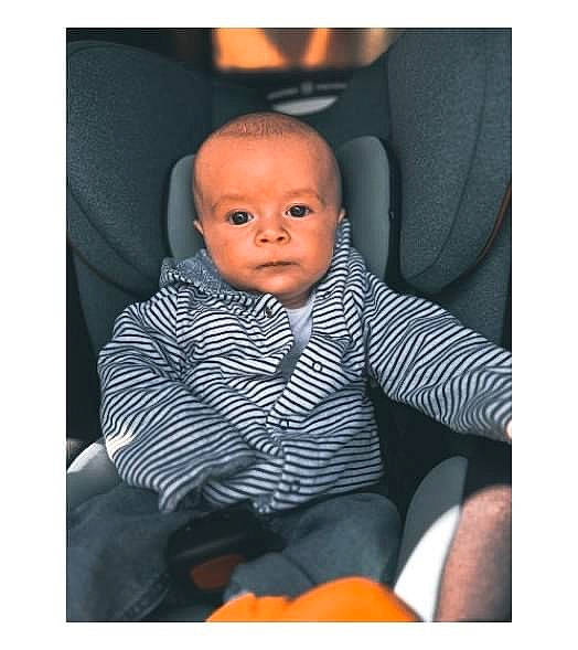 Grayson joined the competition — help win amazing prizes! baby, baby_products, baby_toddler_clothing, cheek, child, collar, comfort, electric_blue, flash_photography, happy, human_body, iris, linens, neck, nose, person, selfie, sitting, sleeve, t_shirt