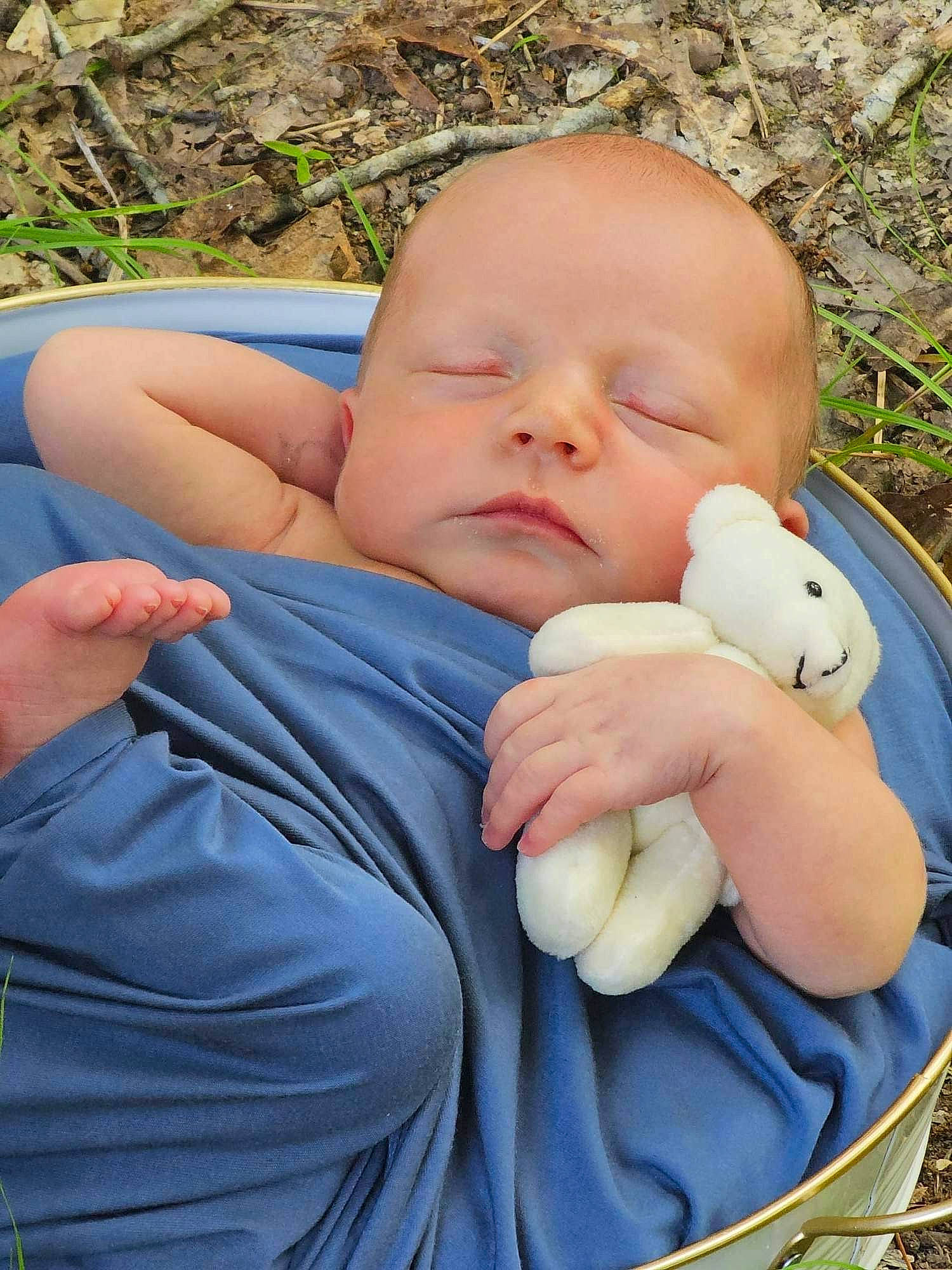 Bentley joined the competition — help win amazing prizes! baby, baby_products, baby_toddler_clothing, cheek, child, comfort, finger, fun, gesture, grass, hand, happy, leaf, leisure, nail, people_in_nature, person, sitting, skin, thumb