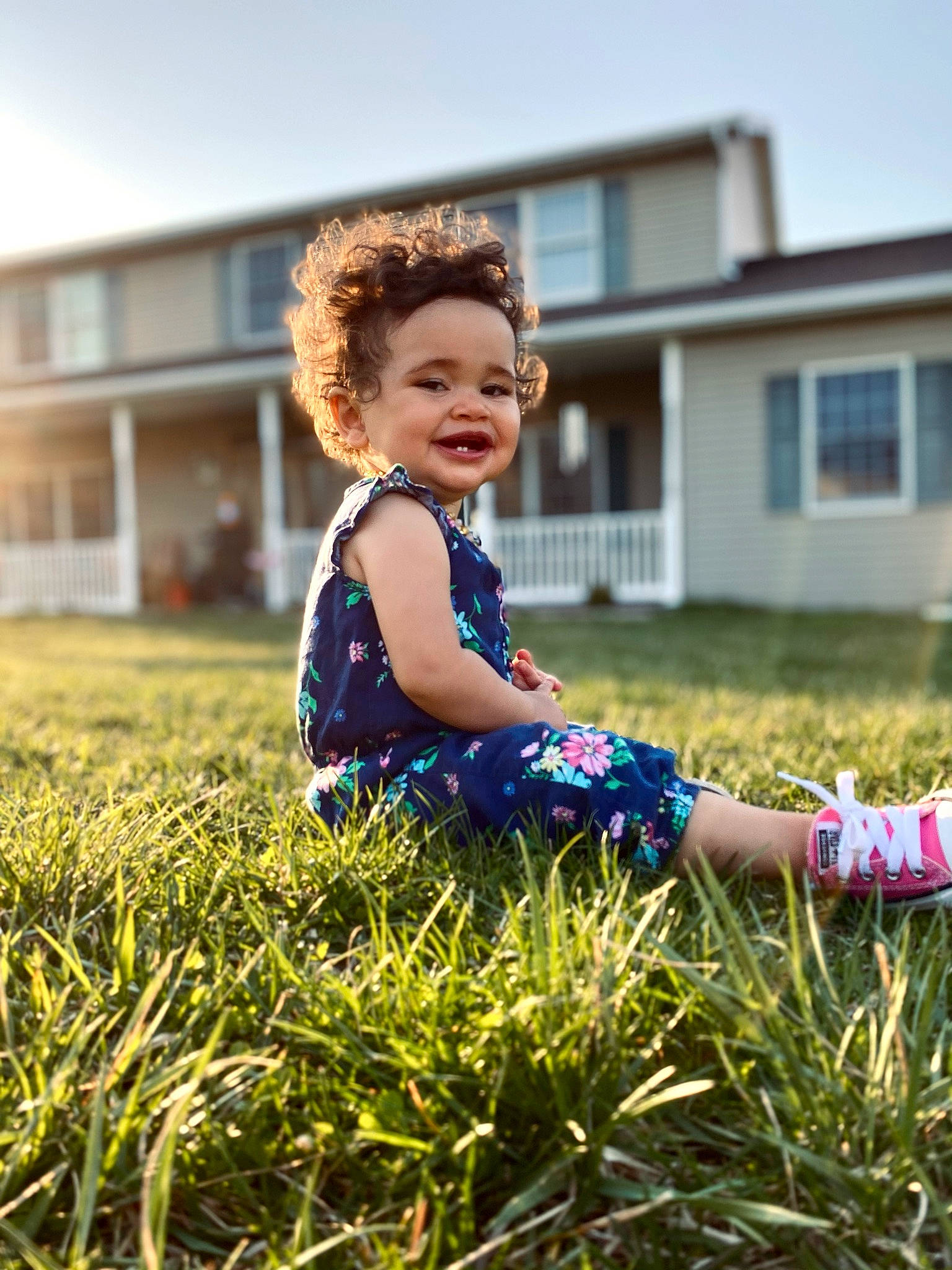 Haisley joined the competition — help win amazing prizes! baby_toddler_clothing, child, electric_blue, flash_photography, fun, grass, grass_family, grassland, happy, house, lawn, leisure, meadow, people_in_nature, person, plant, sky, smile, sunlight, t_shirt