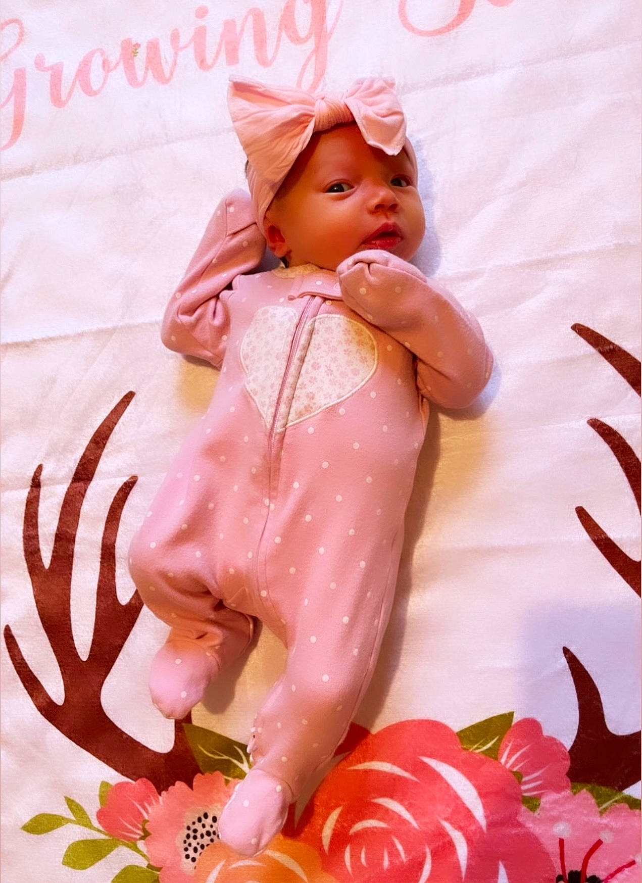 Margaret joined the competition — help win amazing prizes! arm, baby, baby_toddler_clothing, child, dress, face, finger, happy, hat, headwear, pattern, peach, person, pink, skin, sleeve, smile, sugar_cake, sweetness, textile