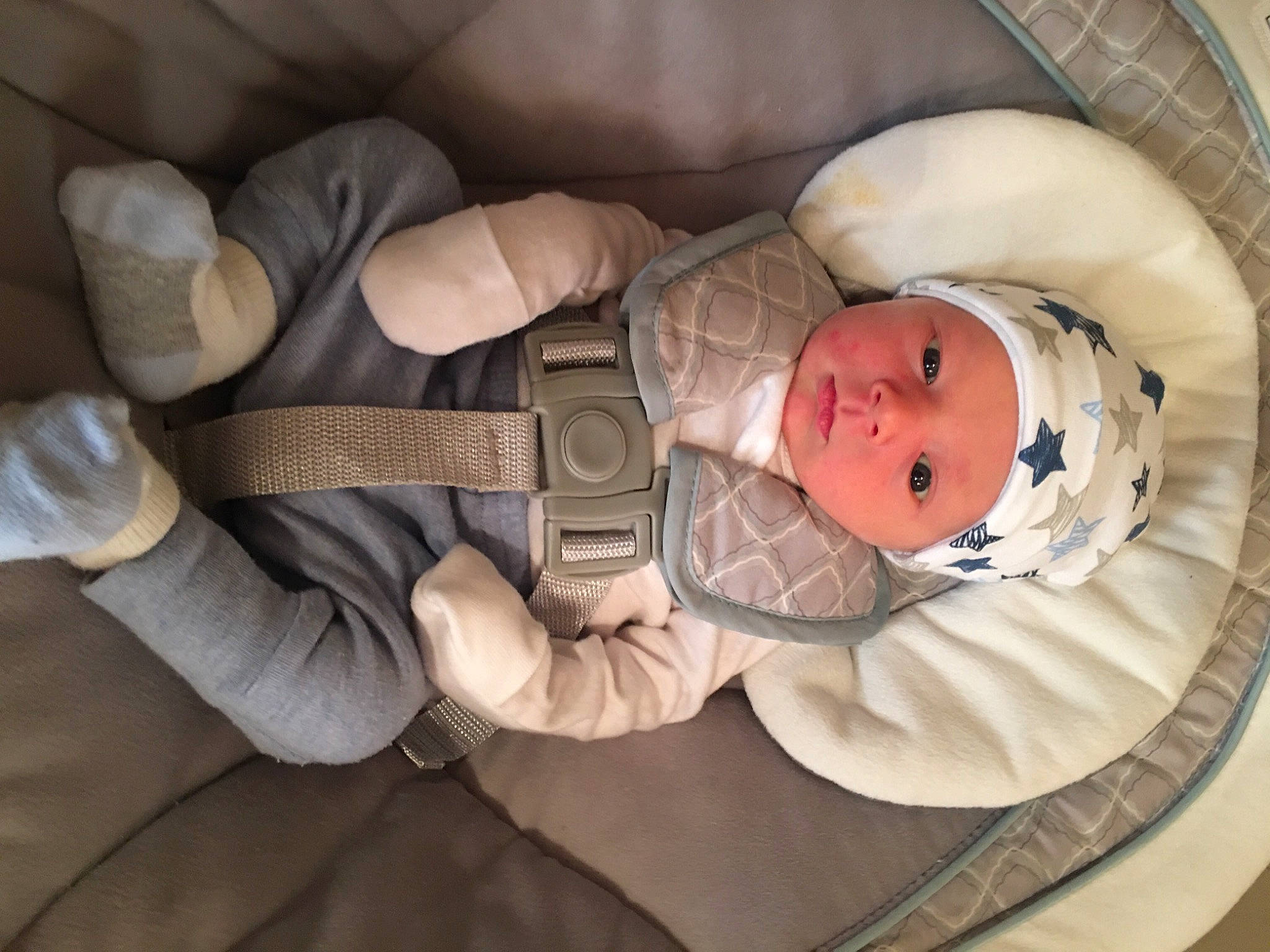 Gabriel is registered to the contest to win money with this photo: baby, baby_products, baby_safety, baby_sleeping, baby_toddler_clothing, bedtime, child, comfort, finger, glove, hand, headwear, infant_bed, nap, person, product, sleep, thumb, wrist