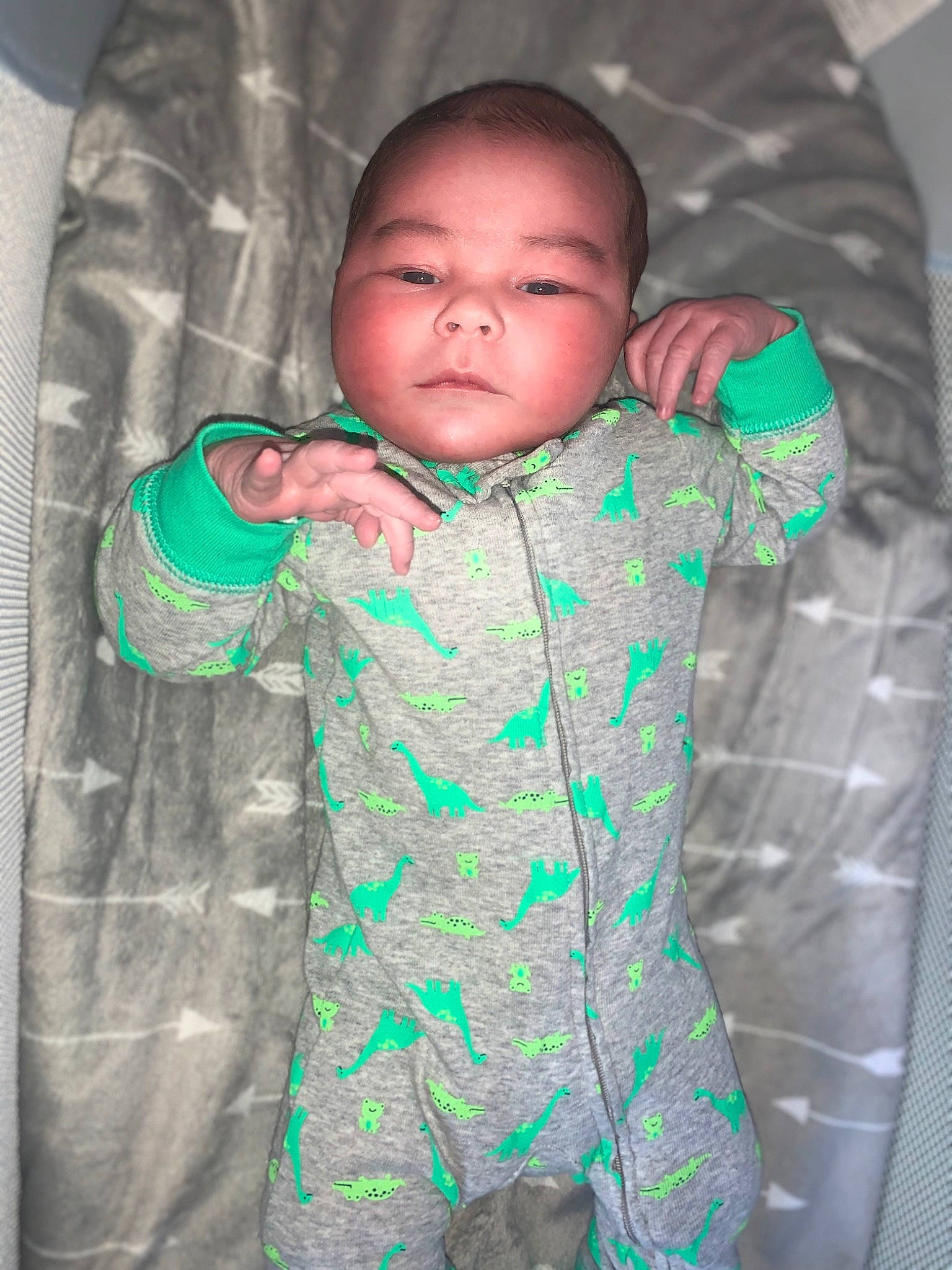 Desmond joined the competition — help win amazing prizes! baby, baby_toddler_clothing, child, green, head, outerwear, person, skin, sleeve, toddler