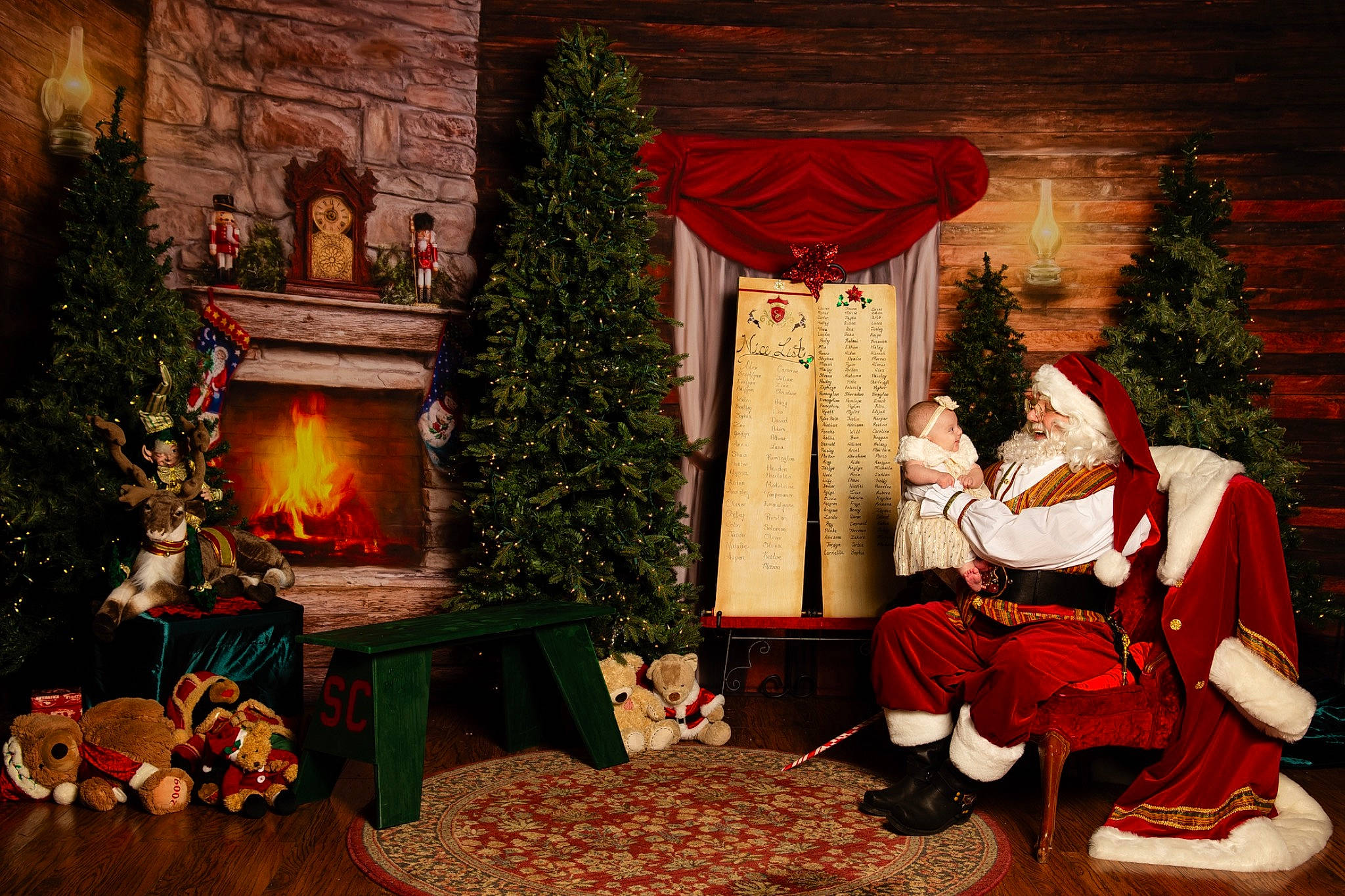 Isabella-rose is registered to the contest to win money with this photo: christmas, christmas_decoration, christmas_eve, christmas_ornament, christmas_tree, event, evergreen, fictional_character, fur, holiday, home, interior_design, lap, lighting, living_room, ornament, person, santa_claus, toy, tradition