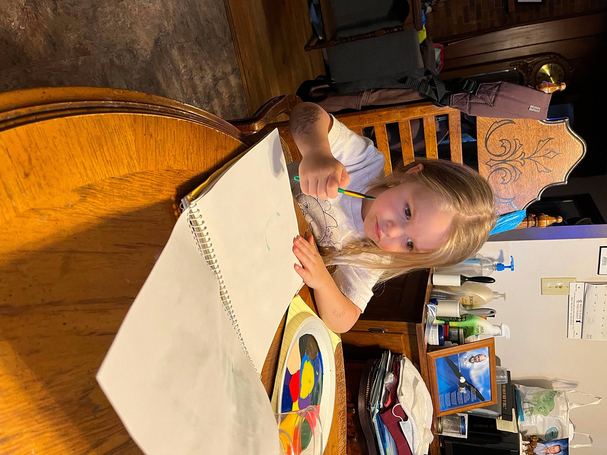 Chesney joined the competition — help win amazing prizes! baby, child, event, fun, hardwood, office_supplies, person, plywood, room, t_shirt, toddler, varnish, wood