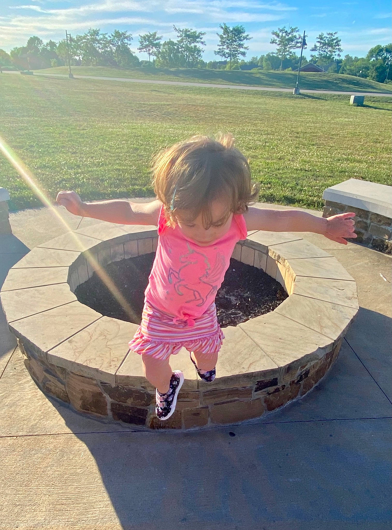 Drew joined the competition — help win amazing prizes! automotive_tire, automotive_wheel_system, balance, child, circle, cloud, concrete, fun, grass, landscape, leisure, person, pink, plant, public_space, recreation, sky, summer, toddler, tree