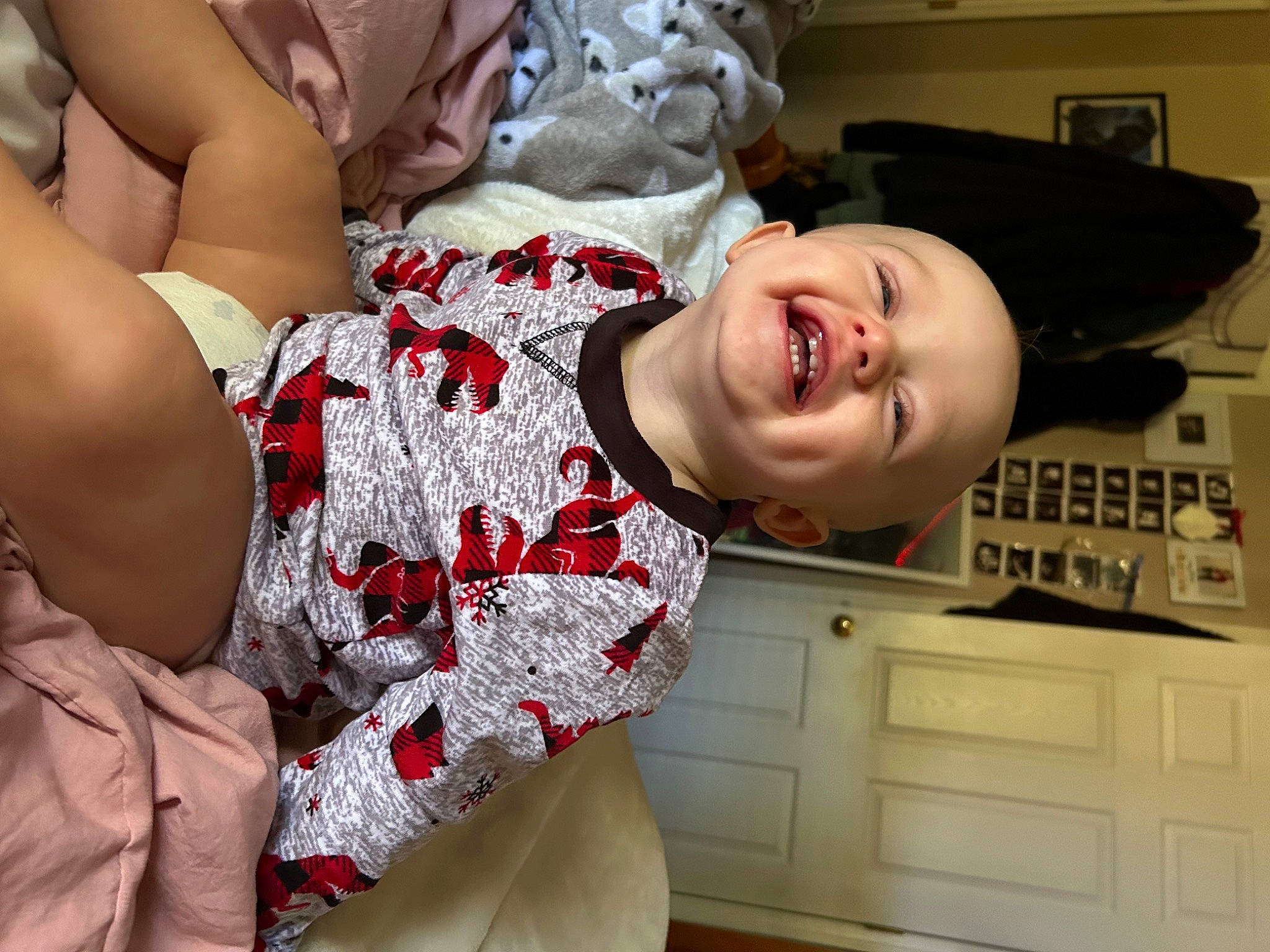Gunner joined the competition — help win amazing prizes! abdomen, baby, chest, child, comfort, computer_keyboard, couch, elbow, fun, happy, human_leg, mouth, pattern, person, room, shoulder, smile, t_shirt, thigh, toddler