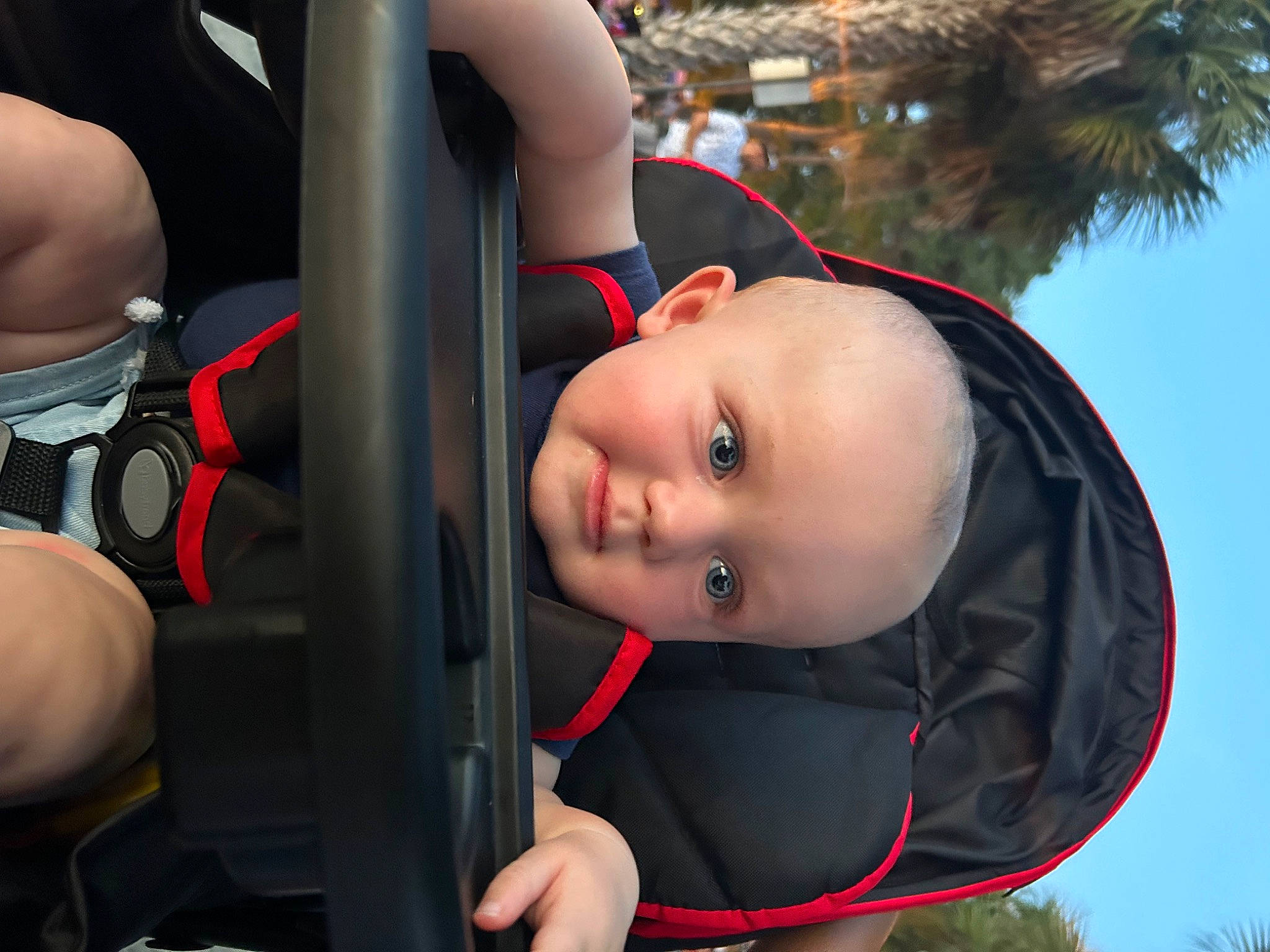 Gunner joined the competition — help win amazing prizes! auto_part, baby_products, chest, child, eye, eyelash, flash_photography, fun, grass, happy, leisure, person, personal_protective_equipment, plant, recreation, smile, toddler, tree, vacation