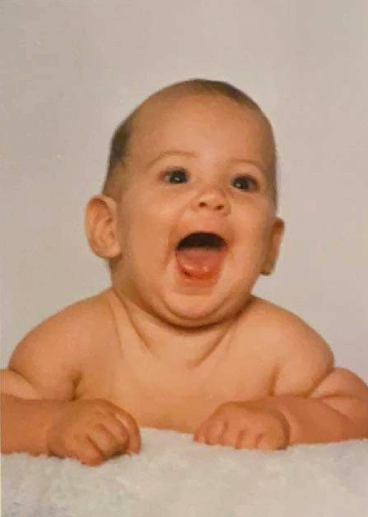 Jake is registered to the contest to win money with this photo: baby, baby_bathing, baby_laughing, baby_making_funny_faces, bathing, cheek, chest, eye, eyebrow, gesture, happy, iris, lip, mouth, nose, person, skin, smile, stomach, toddler