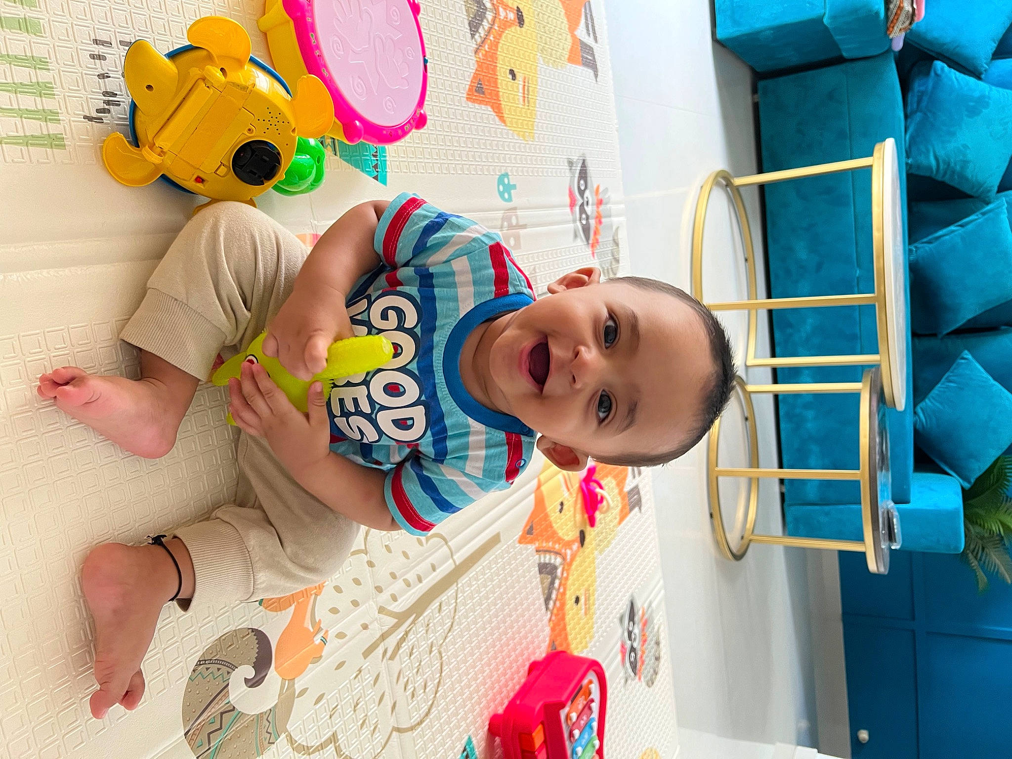 Avyaan joined the competition — help win amazing prizes! art, baby, baby_products, baby_toddler_clothing, baby_toys, child, font, fun, happy, joy, kindergarten, leisure, pattern, person, play, product, room, smile, t_shirt, textile