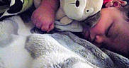 J.a.b is registered to the contest to win money with this photo: baby, bedtime, child, mouth, nap, nose, plush, sleep, snout, stuffed_toy, teddy_bear, toy
