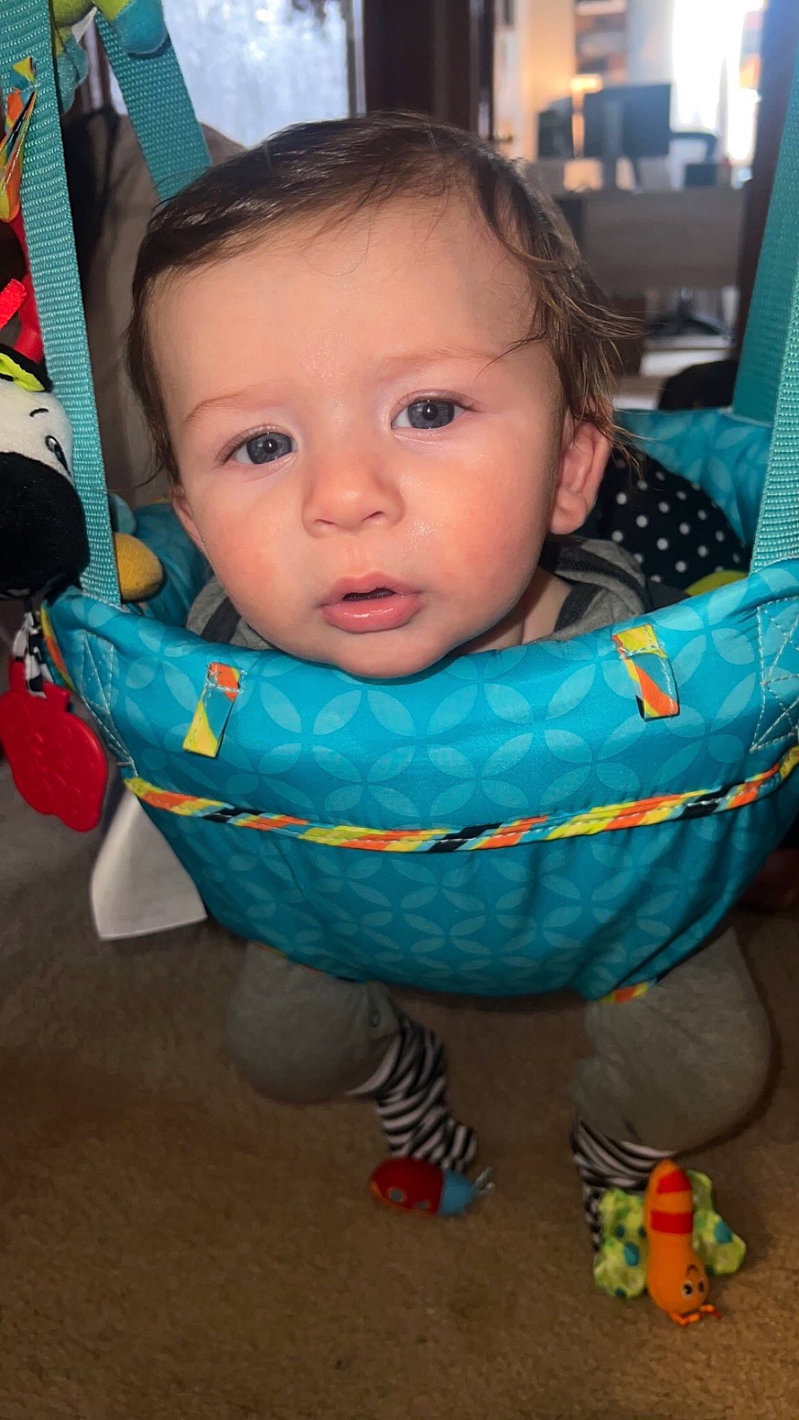 Donovan joined the competition — help win amazing prizes! baby, baby_products, baby_toddler_clothing, cheek, child, comfort, eye, face, fun, grass, hair, happy, head, iris, mouth, nose, person, product, sitting, skin