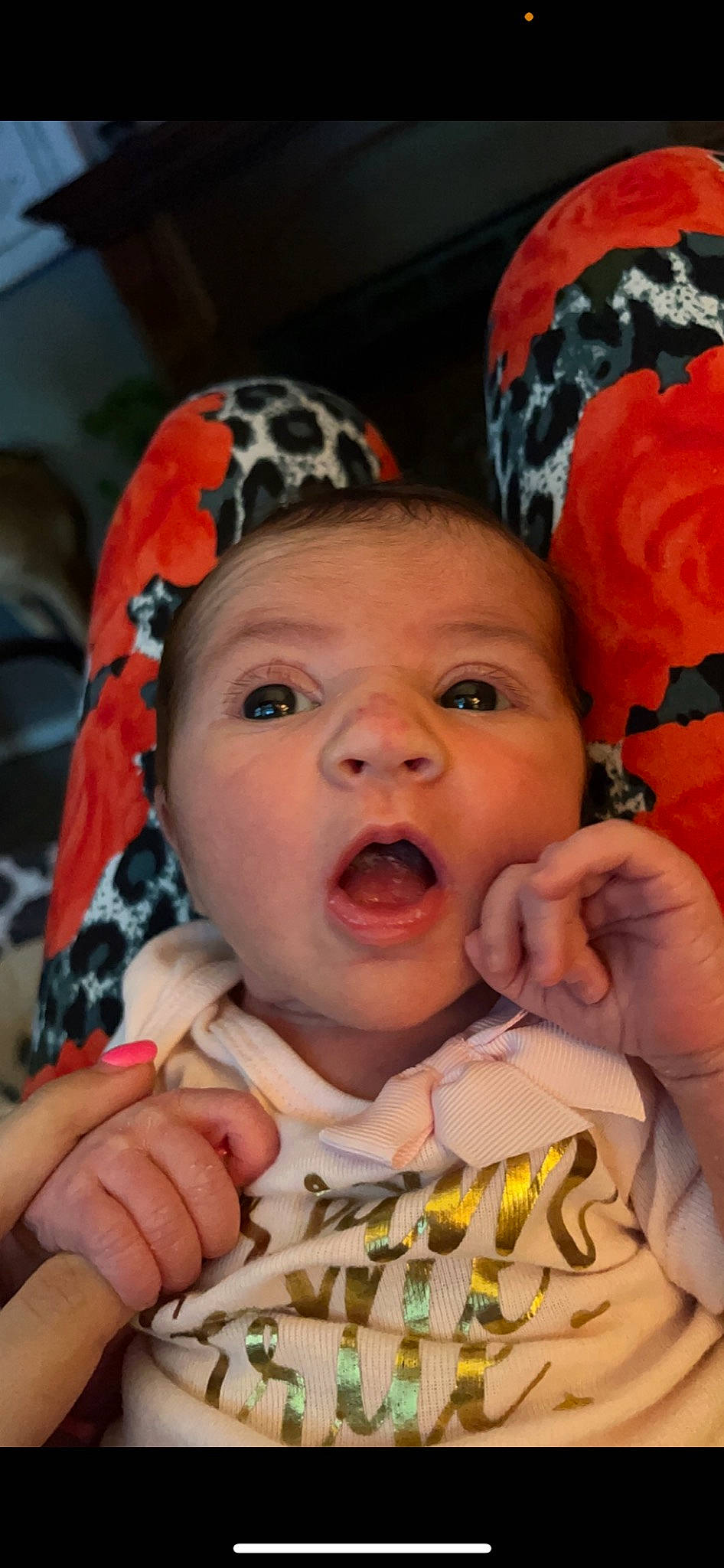 Lakelynn joined the competition — help win amazing prizes! baby, baby_toddler_clothing, cheek, event, eye, facial_expression, finger, fun, gesture, happy, head, iris, lip, mouth, nose, person, skin, smile, textile, thumb