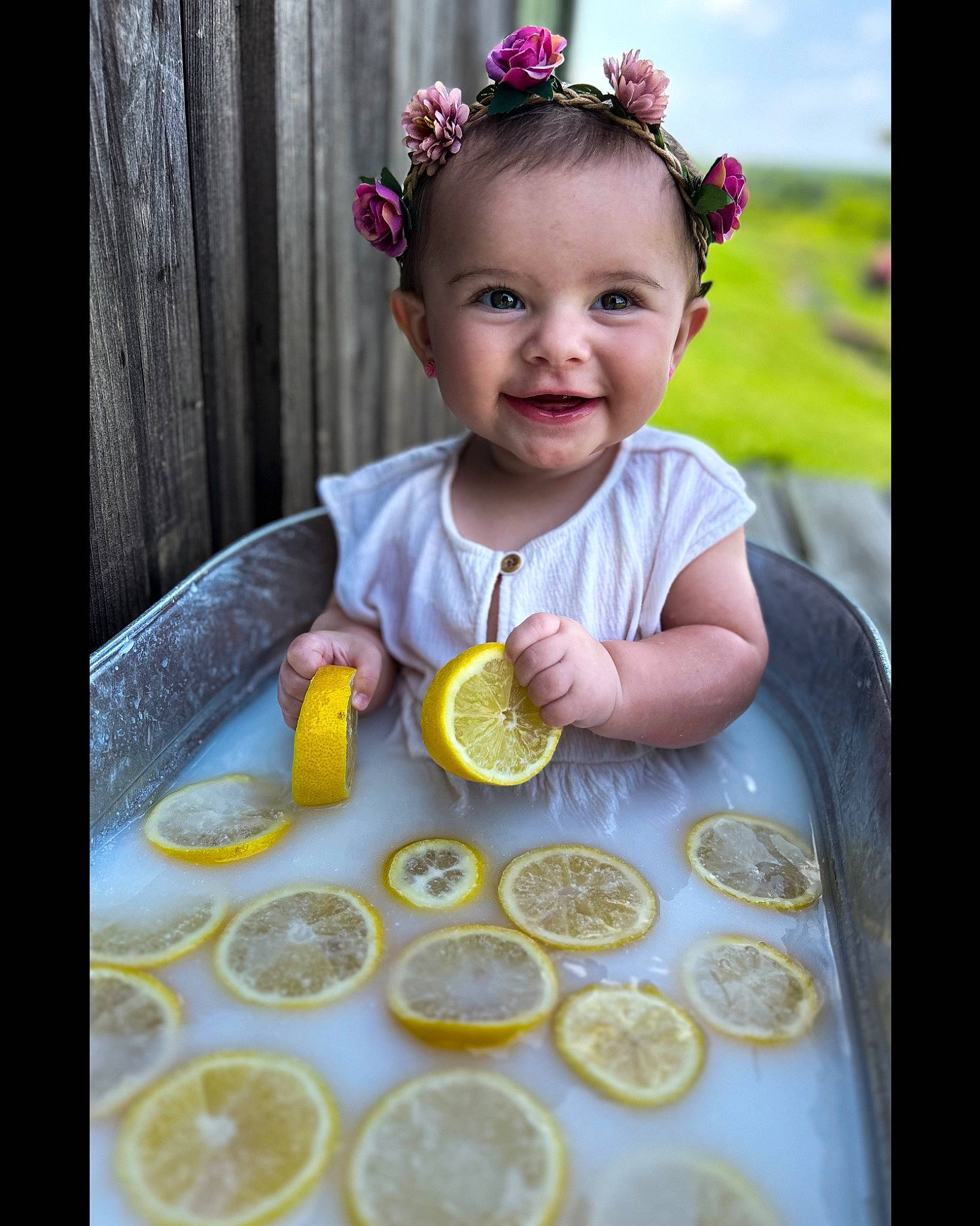 Aryah joined the competition — help win amazing prizes! baby, baby_toddler_clothing, child, citrus, cuisine, dish, dress, eye, finger, food, hand, happy, iris, jewellery, joy, person, recipe, skin, smile, tableware