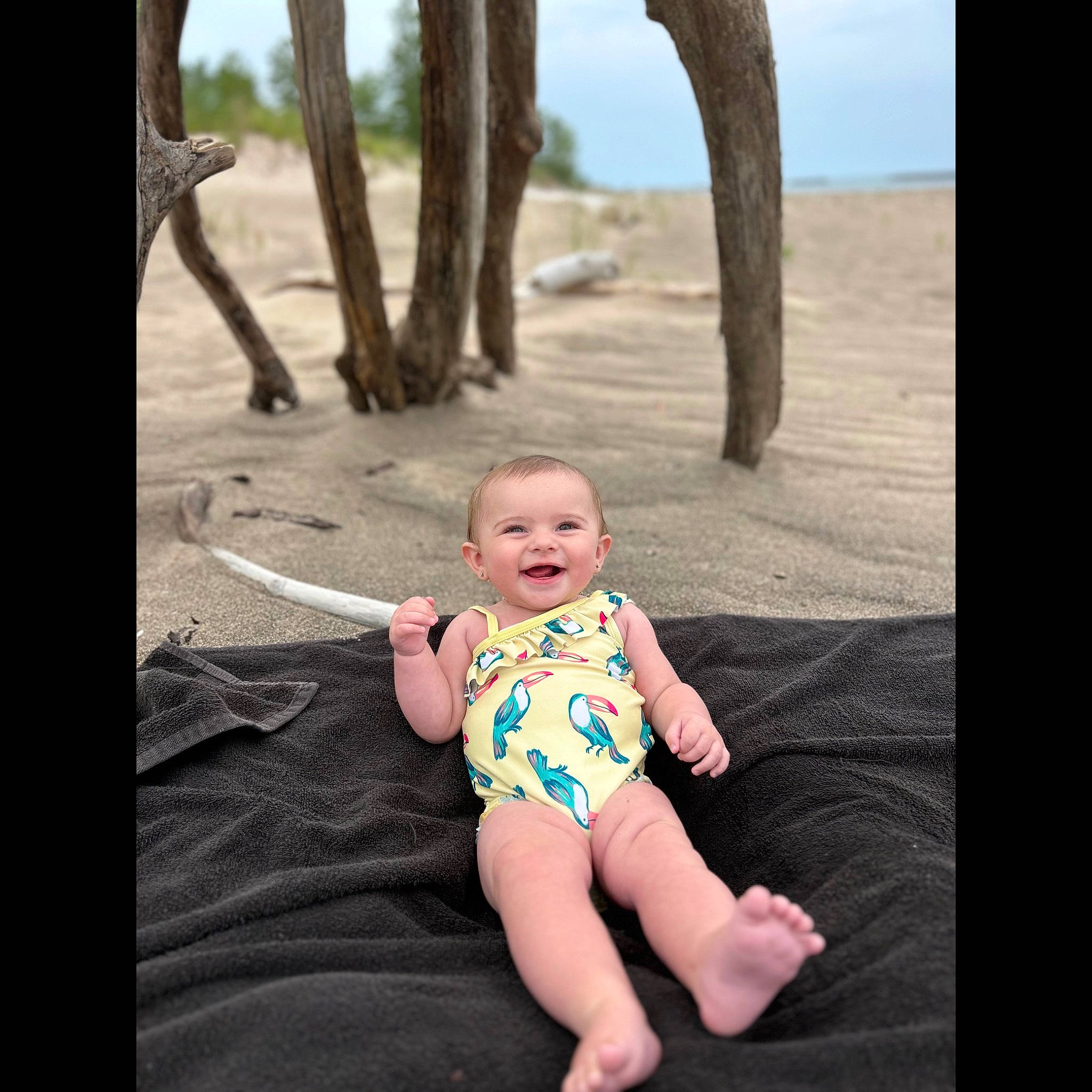 Aryah joined the competition — help win amazing prizes! arm, baby, baby_toddler_clothing, eye, finger, flash_photography, grass, hand, happy, head, human, human_body, joy, leg, morning, people_in_nature, person, skin, sky, toddler