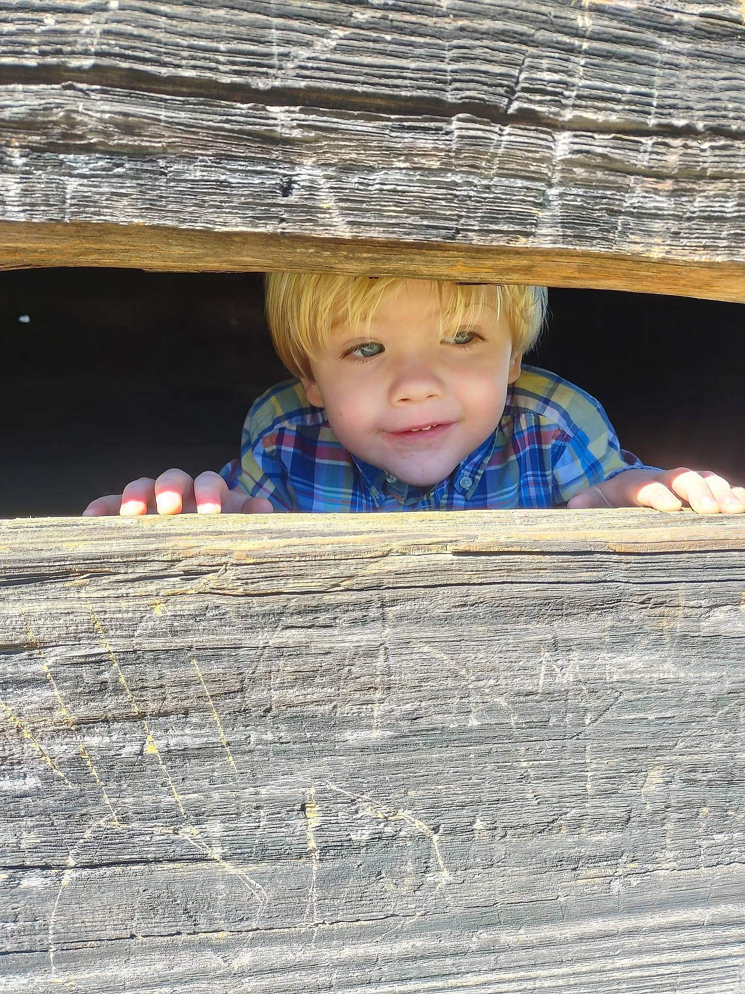 Reese is registered to the contest to win money with this photo: blond, child, chin, facial_expression, flooring, fun, grass, hairstyle, happy, hardwood, hat, headwear, human, human_settlement, joy, leisure, people_in_nature, person, sitting, smile