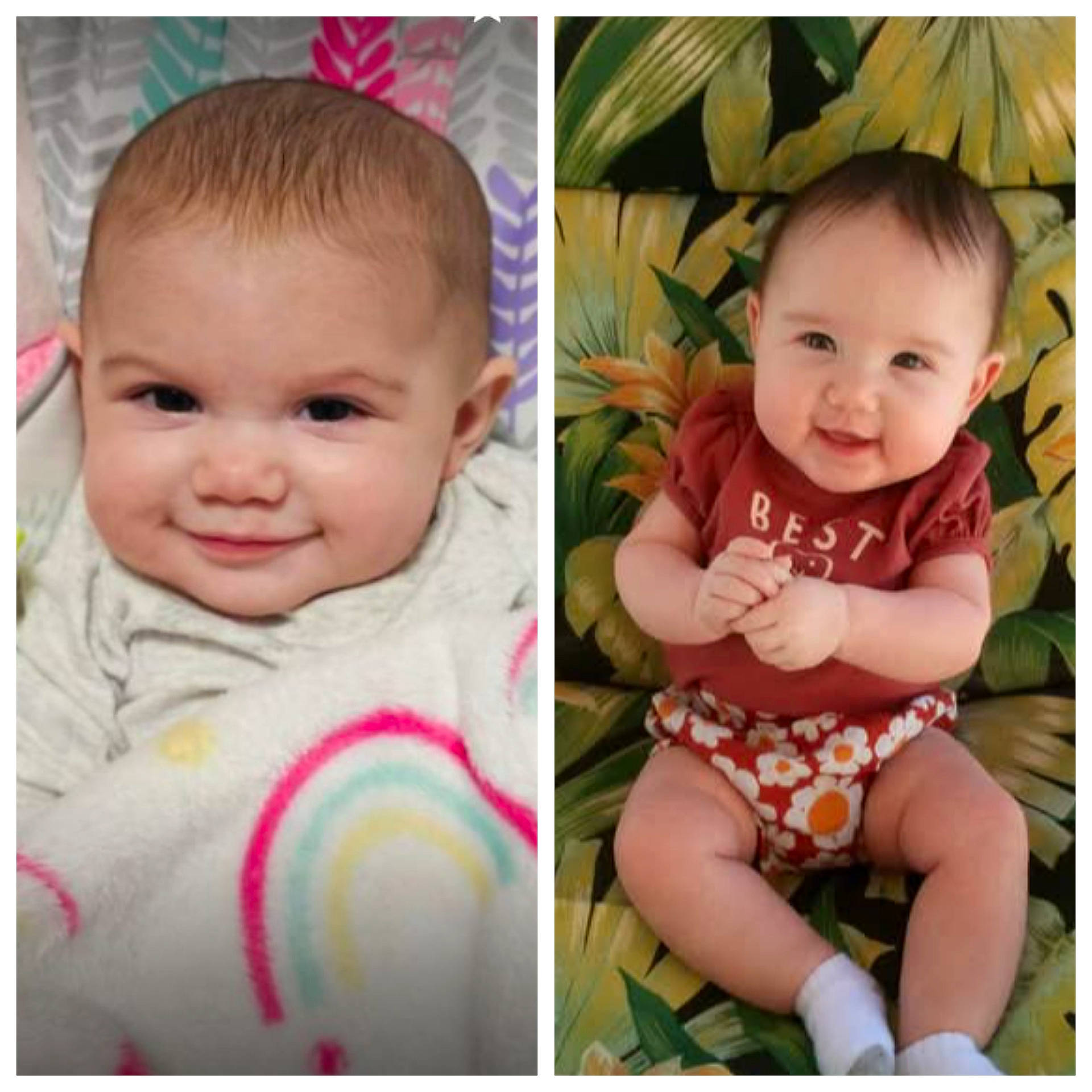 Tiffany And Emery joined the competition — help win amazing prizes! art, baby, babylaughing, bodypart, clothing, collage, diaper, face, happy, head, homedecor, laughing, mouth, newborn, person, photography, portrait, smile, t_shirt, teeth