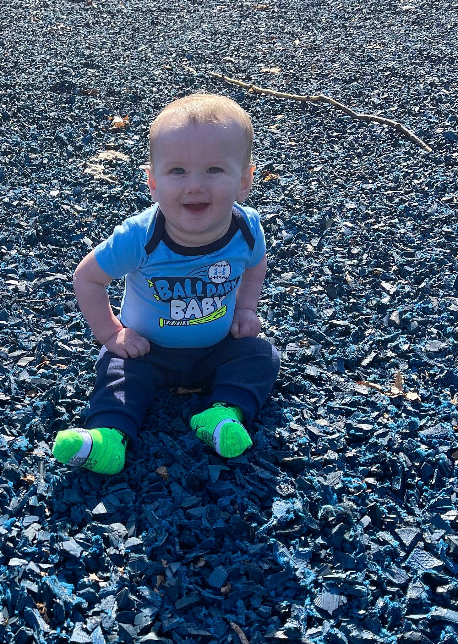 Maddox joined the competition — help win amazing prizes! asphalt, azure, baby, baby_toddler_clothing, child, electric_blue, flooring, fun, grass, happy, people_in_nature, person, play, road_surface, shadow, sitting, smile, soil, standing, sunlight