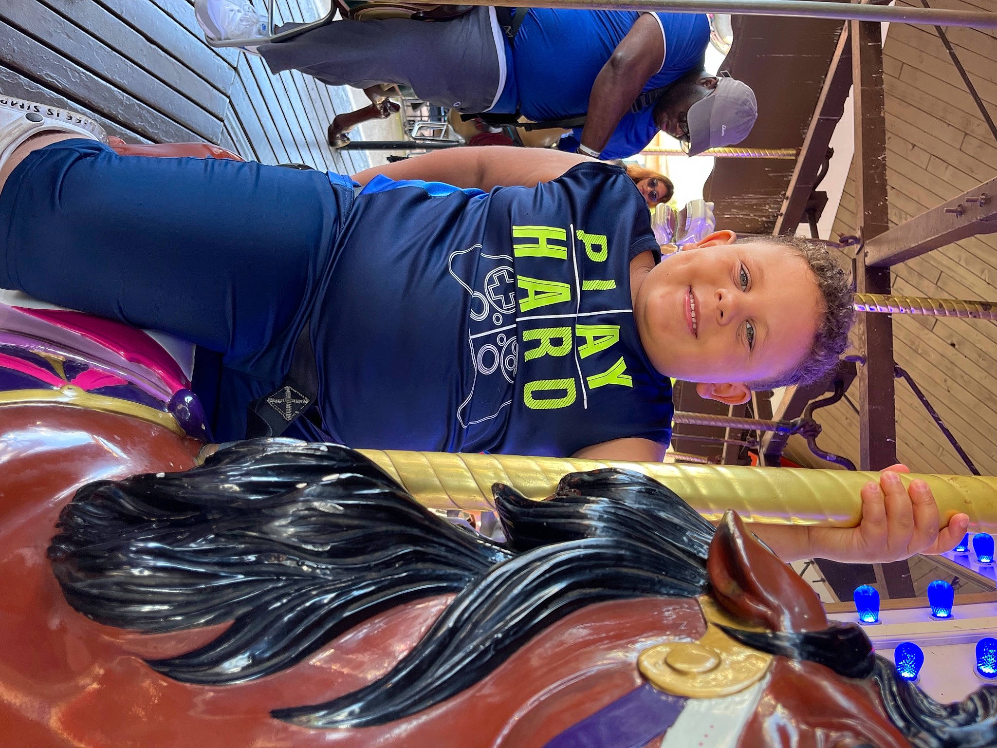 Carter joined the competition — help win amazing prizes! automotive_wheel_system, bag, cool, electric_blue, fashion, fun, hat, human_leg, joy, leisure, luggage_and_bags, muscle, person, personal_protective_equipment, recreation, shoe, shorts, smile, t_shirt, thigh