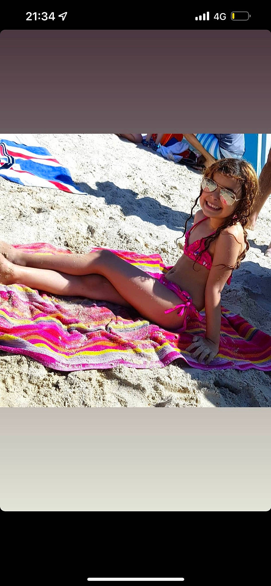 Rawene participe au concours pour gagner de l'argent avec cette photo : beach, bikini, brassiere, eyewear, fun, human_leg, joy, landscape, leisure, lingerie, magenta, pattern, people_on_beach, person, recreation, shorts, smile, sun_tanning, swimsuit_top, swimwear
