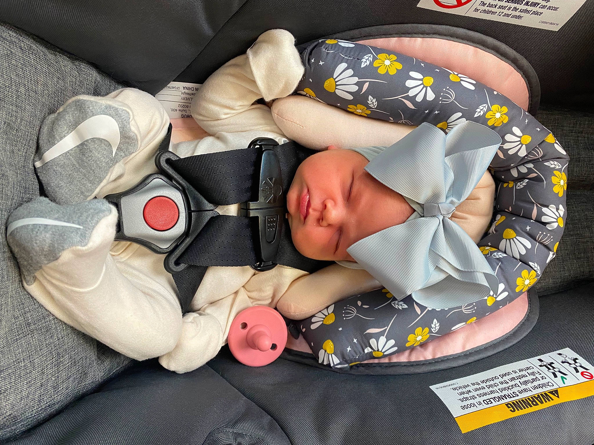 Karsyn joined the competition — help win amazing prizes! baby, baby_carriage, baby_products, baby_sleeping, baby_toddler_clothing, bedtime, car_seat, carmine, child, comfort, head, headwear, human_body, lap, linens, nail, nap, pattern, person, sitting