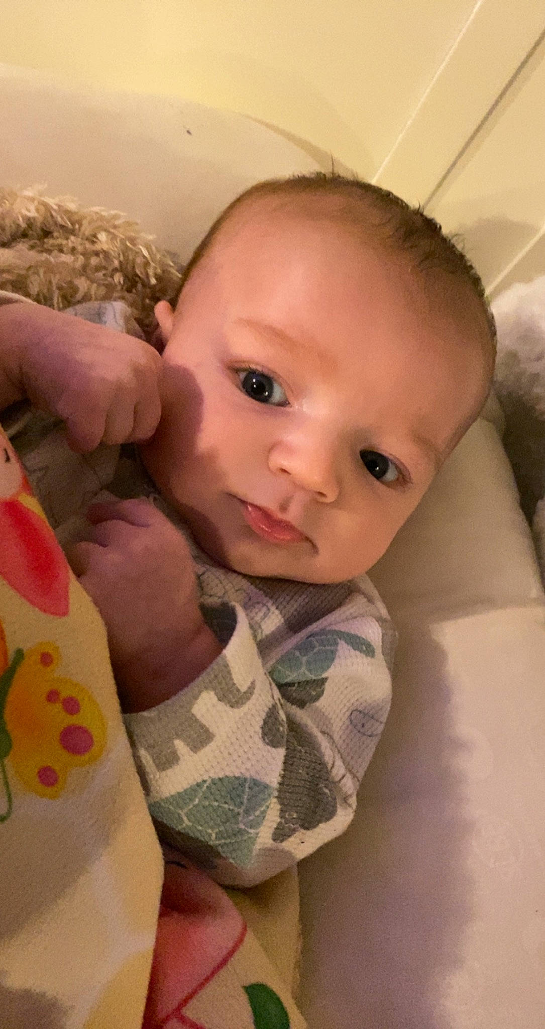 Leon is registered to the contest to win money with this photo: arm, baby, cheek, chin, comfort, ear, eye, eyebrow, face, hand, human_body, iris, leg, lip, mouth, neck, nose, person, product, skin