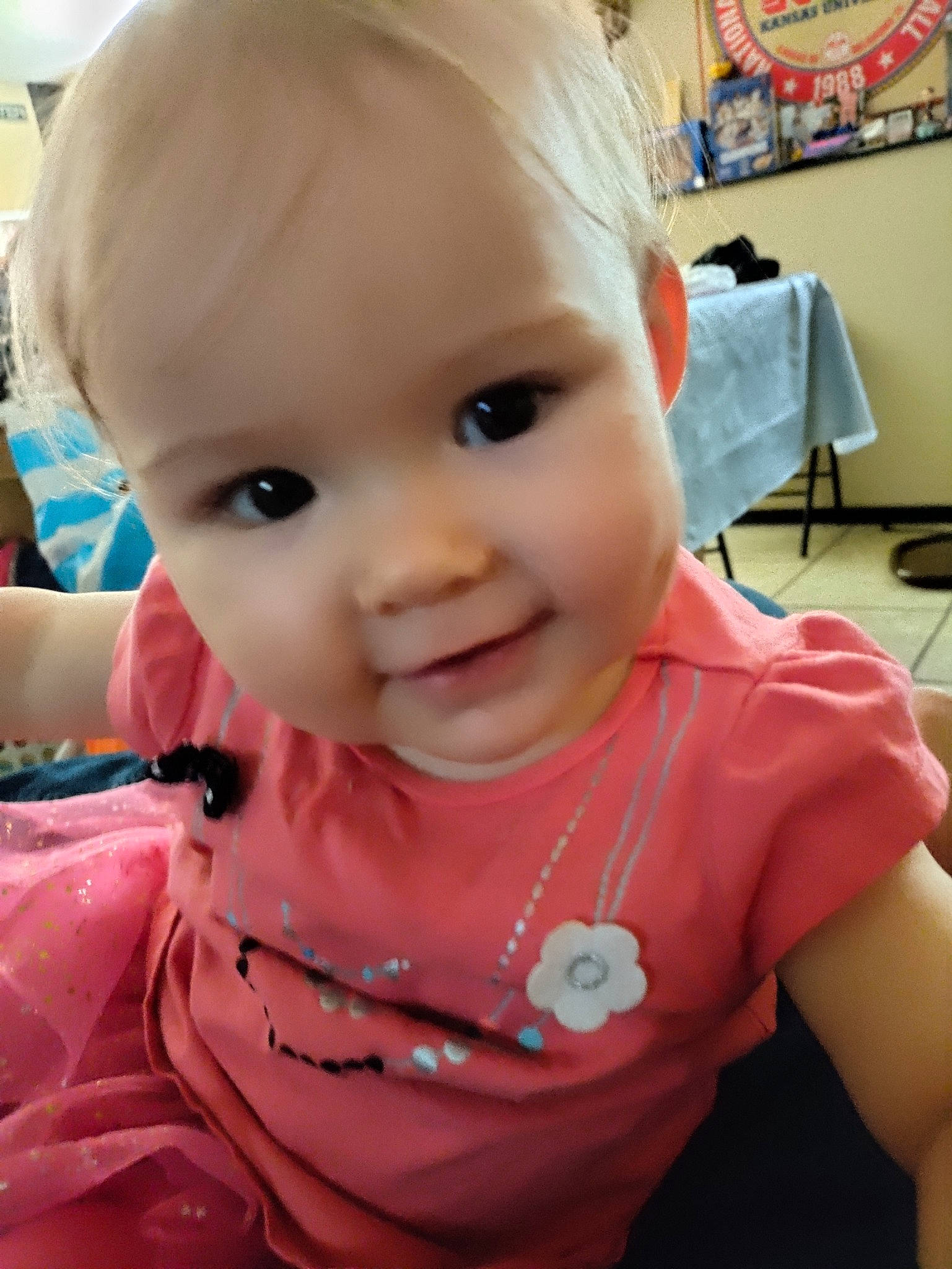 Holly joined the competition — help win amazing prizes! baby, baby_toddler_clothing, cheek, child, chin, ear, eye, eyebrow, eyelash, happy, iris, lip, mouth, nose, person, pink, skin, sleeve, smile, t_shirt