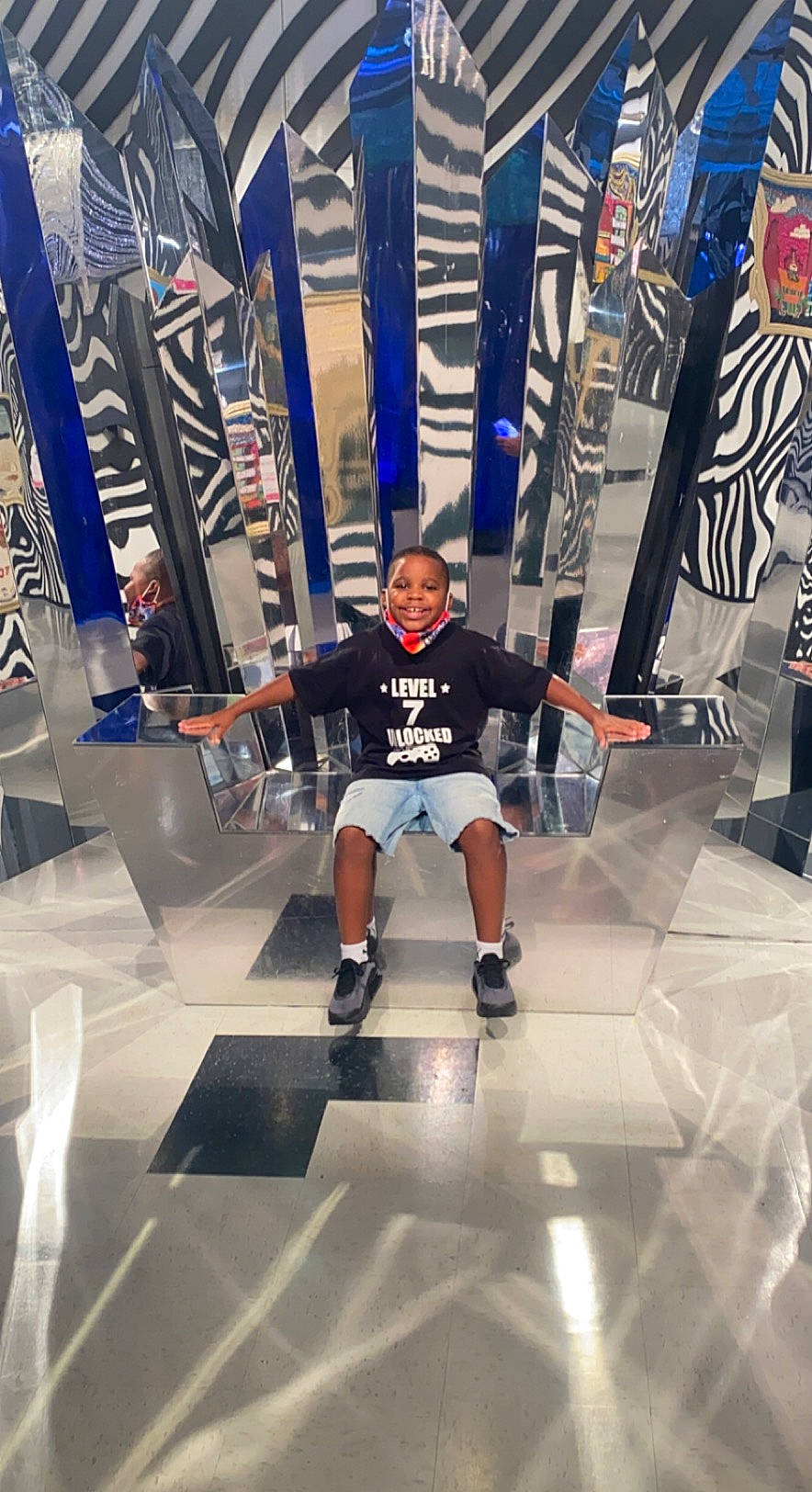 Jaydyn joined the competition — help win amazing prizes! automotive_design, competition_event, electric_blue, fashion, fun, human_leg, jersey, joy, knee, leisure, logo, person, physical_fitness, recreation, shorts, smile, sneakers, sports_uniform, sportswear, stage_equipment